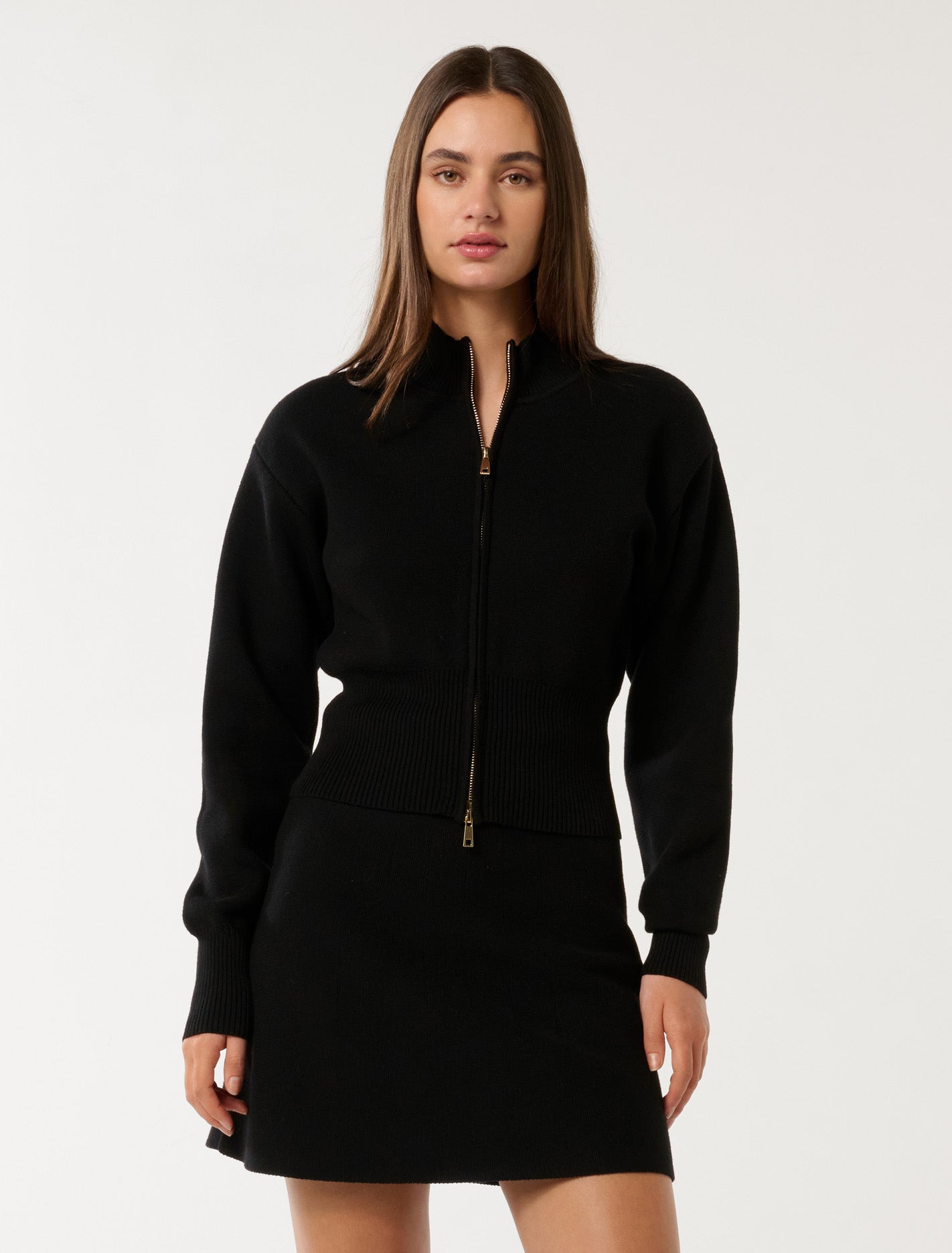 Tia Zip Co-ord Cardigan Black