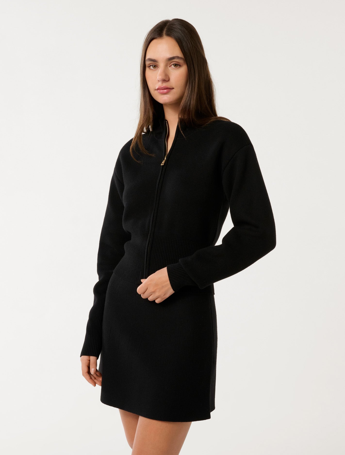 Tia Zip Co-ord Cardigan Black