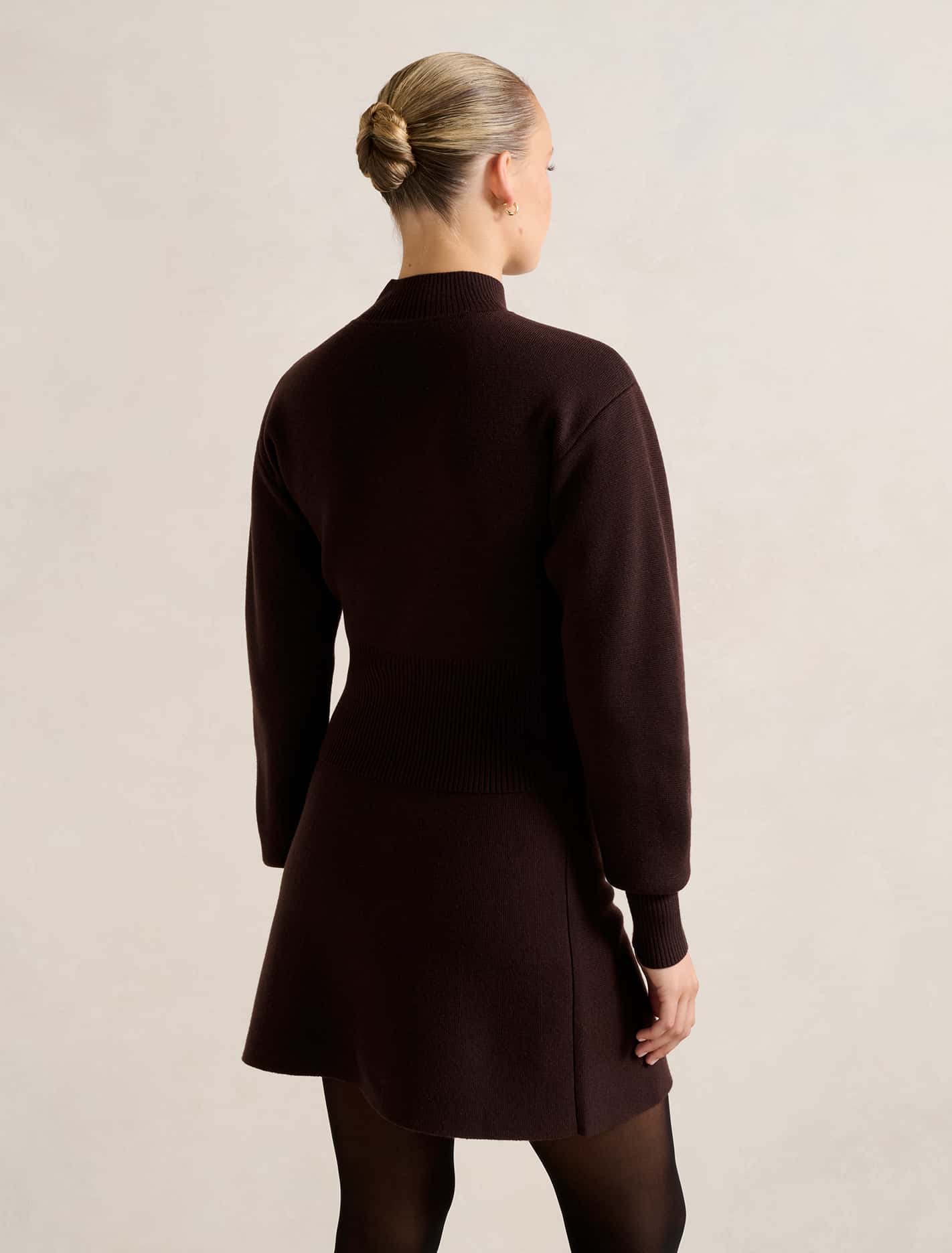 Tia Zip Co Ord Cardigan Chocolate