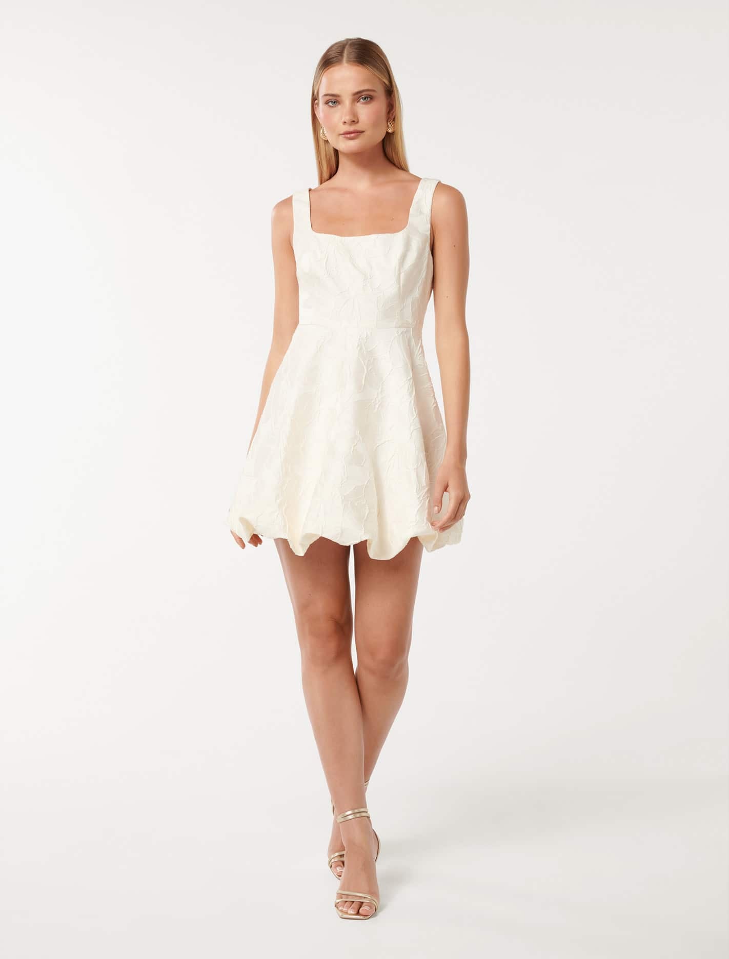 Brenda Bubble Mini Dress Porcelain