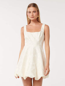 Brenda Bubble Mini Dress Porcelain