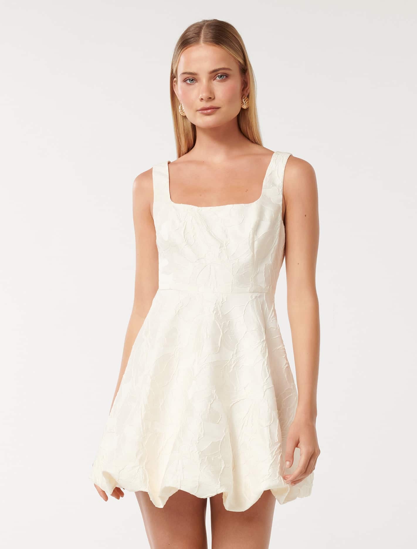 Brenda Bubble Mini Dress Porcelain