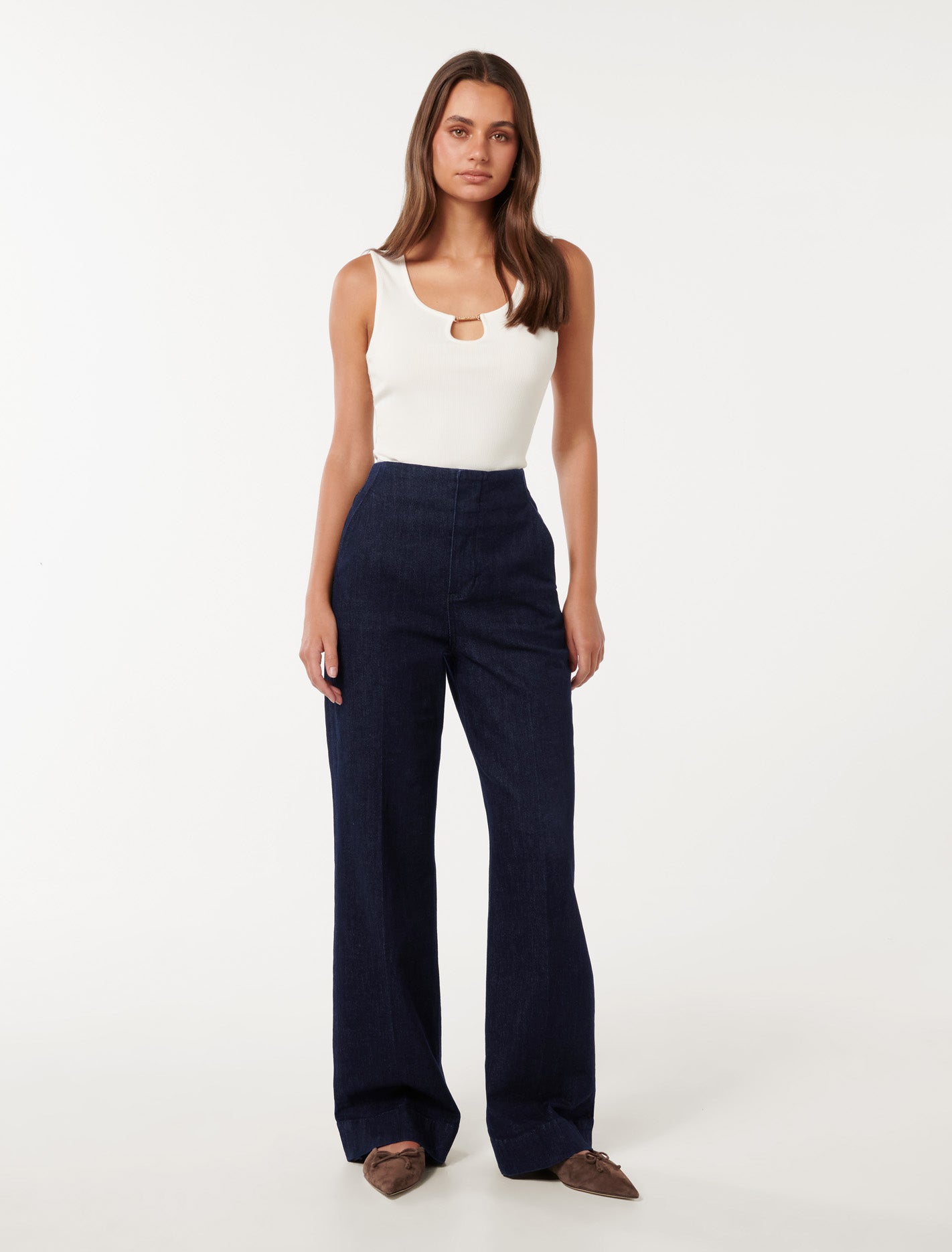 Beth Wide Leg Jeans Dark Rinse Wash