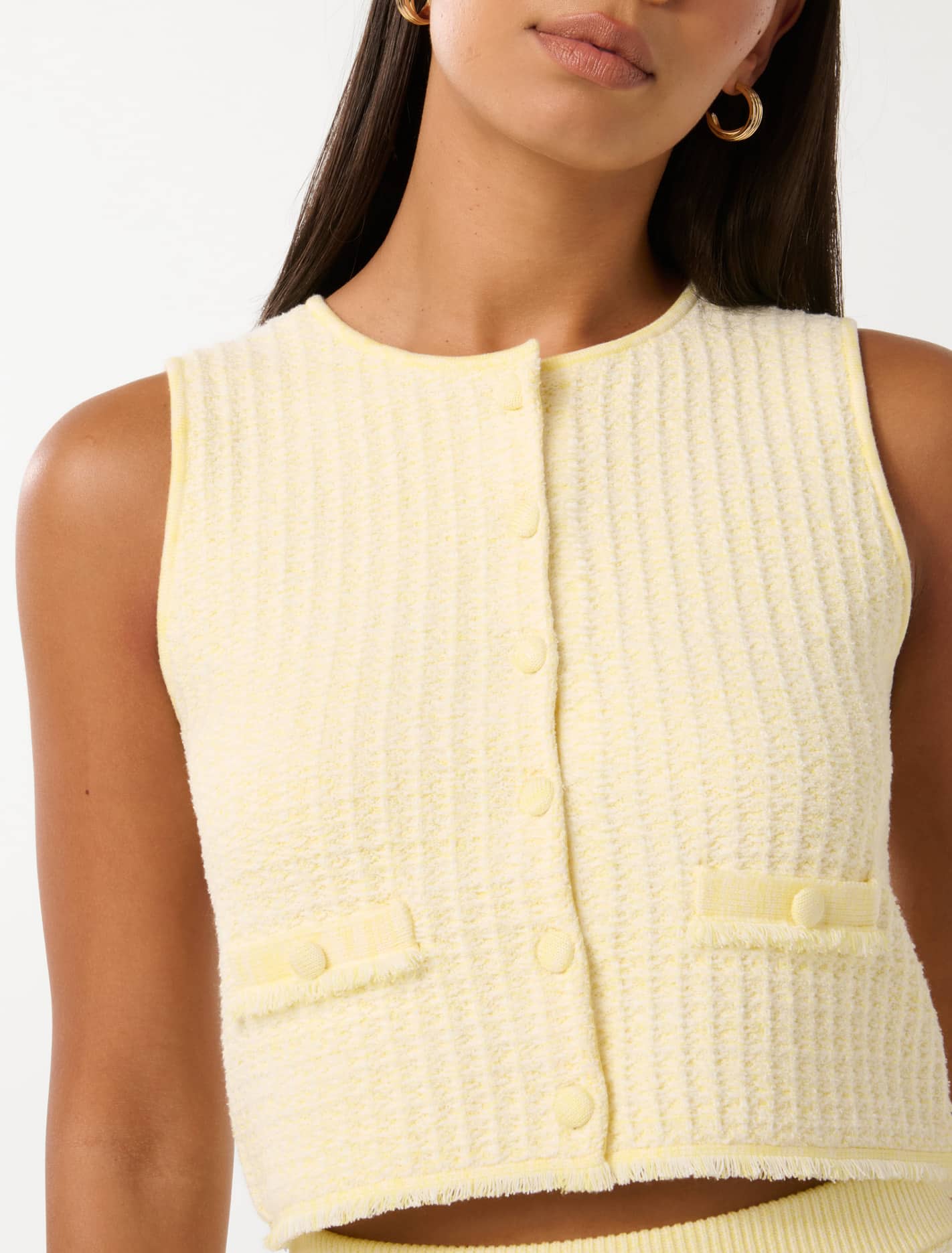 Aria Bouclé Knit Tank Lemon