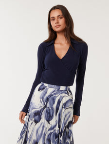 Matisse Wrap Top Royal Navy