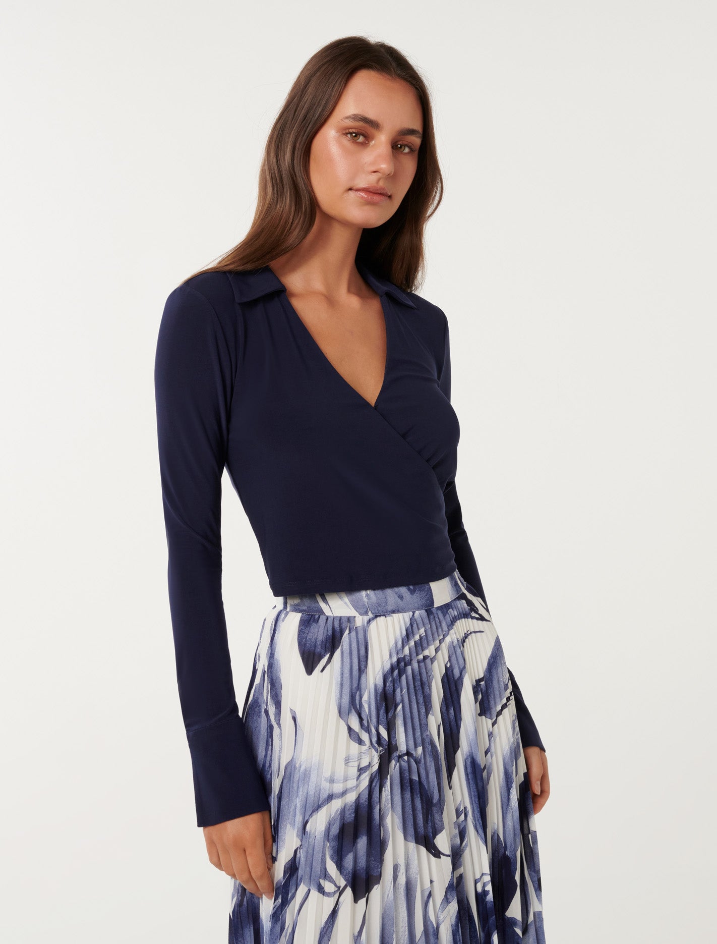 Matisse Wrap Top Royal Navy