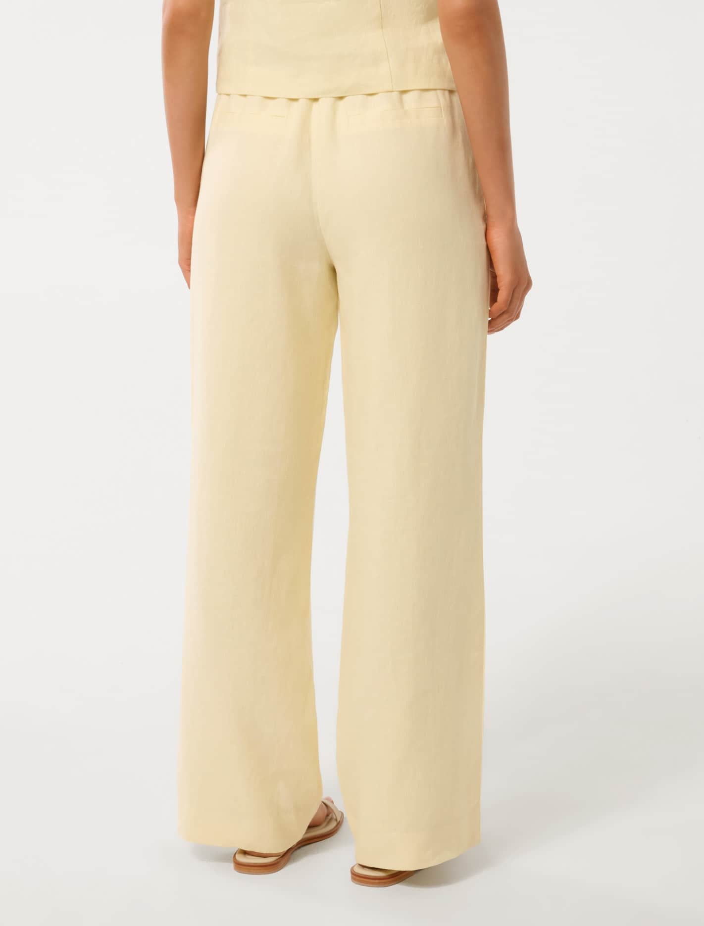 Eva Linen Straight Leg Pant Lemon Drop Co-ord