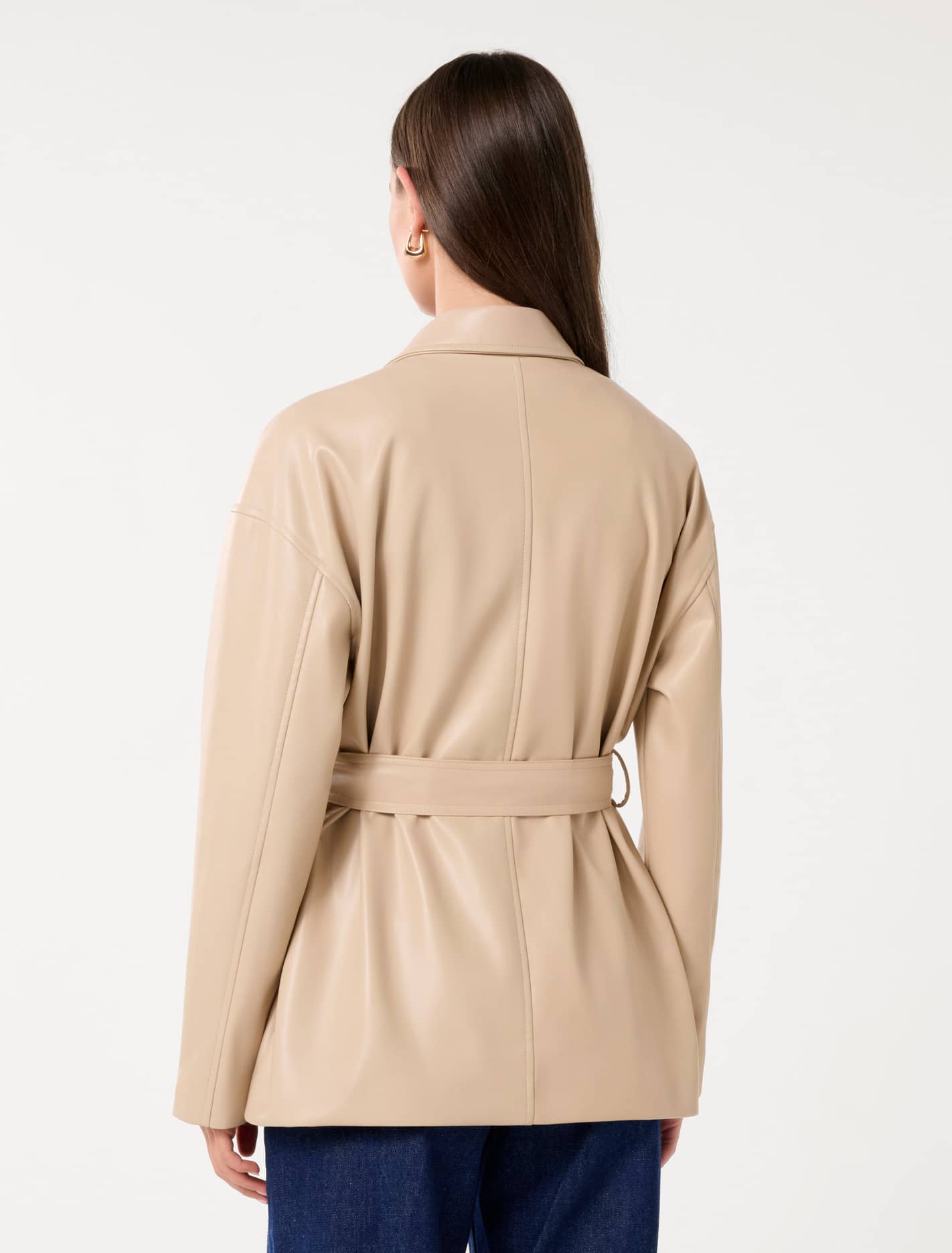 Karli Faux Leather Shacket Quicksand