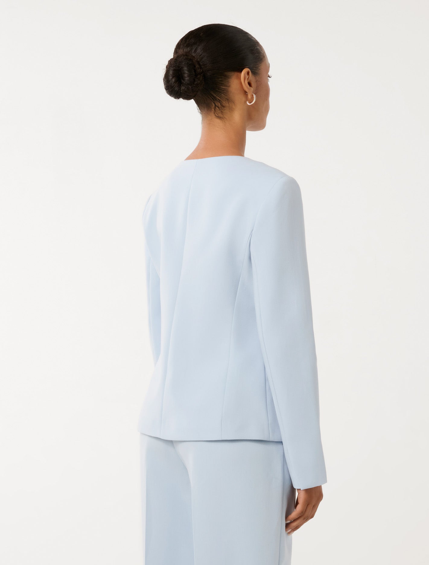 Grace Petite High Neck Blazer Misty Sky Co-Ord
