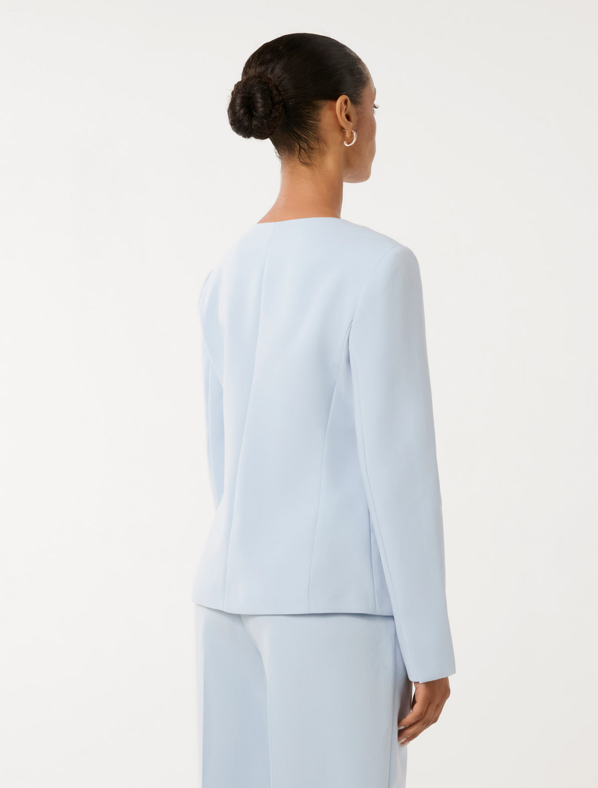 Grace Petite High Neck Blazer Misty Sky Co-Ord