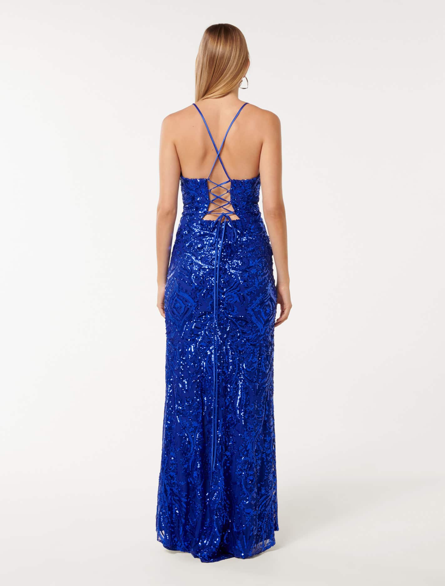 Parker Sequin Gown Royal Blue