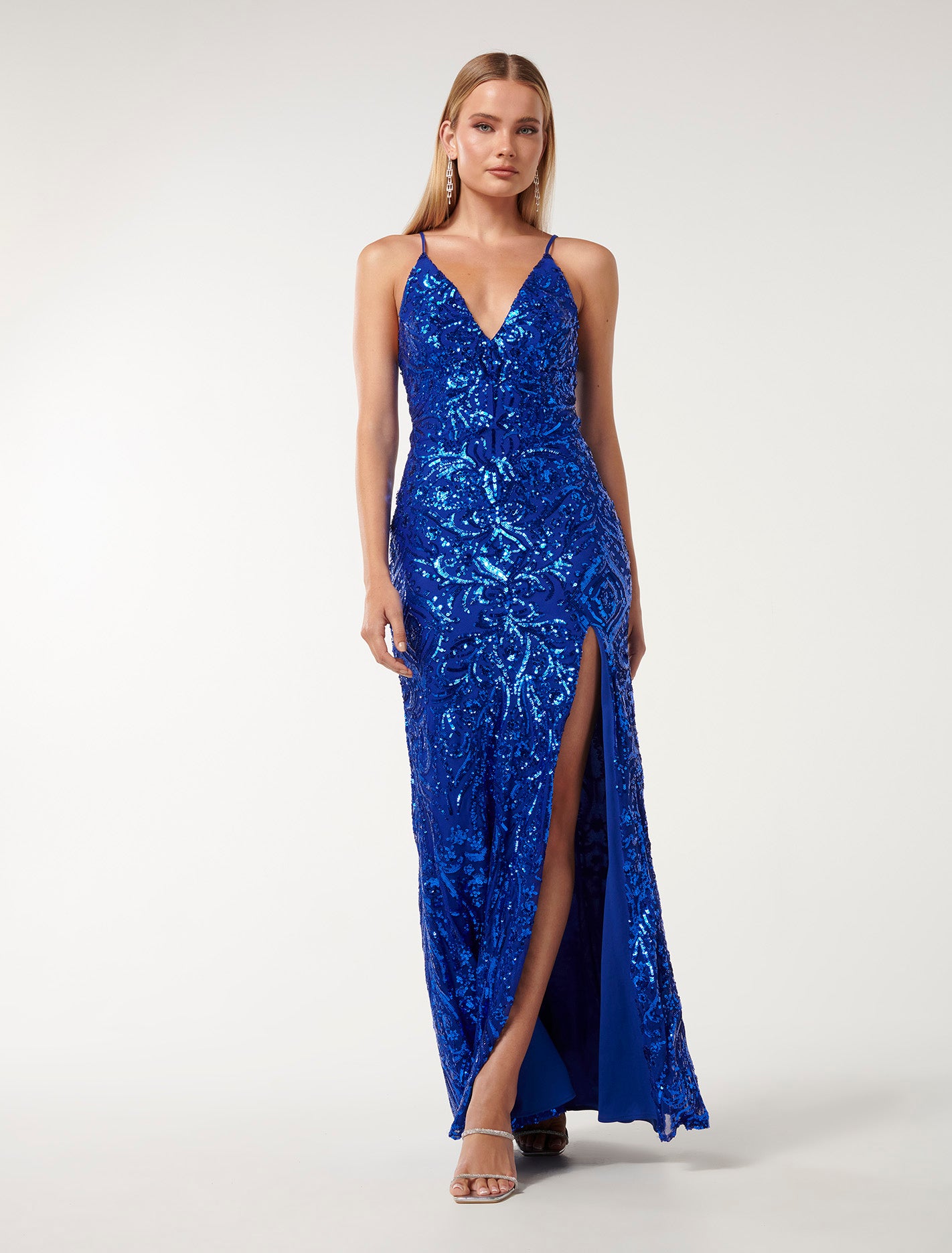 Parker Sequin Gown Royal Blue