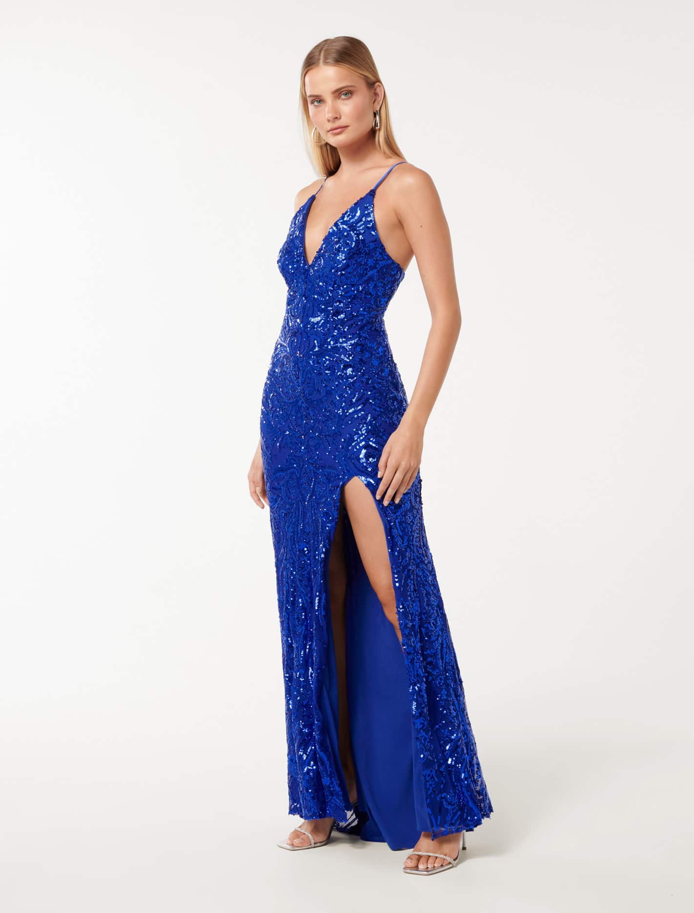 Parker Sequin Gown Royal Blue