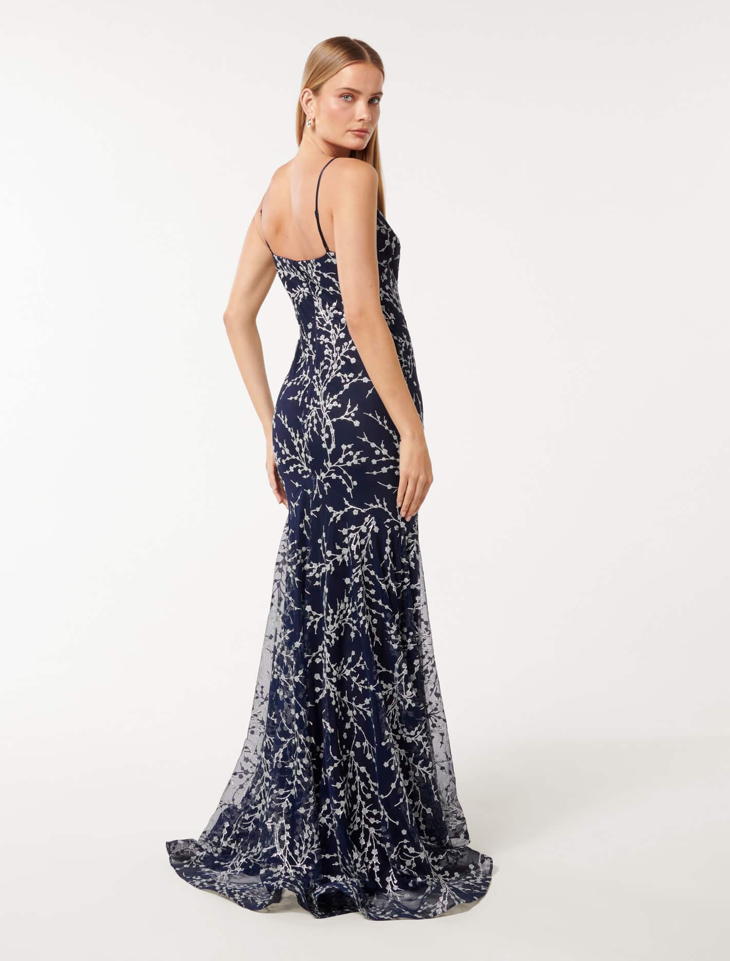 Jodie Embellished Gown Navy/Mint