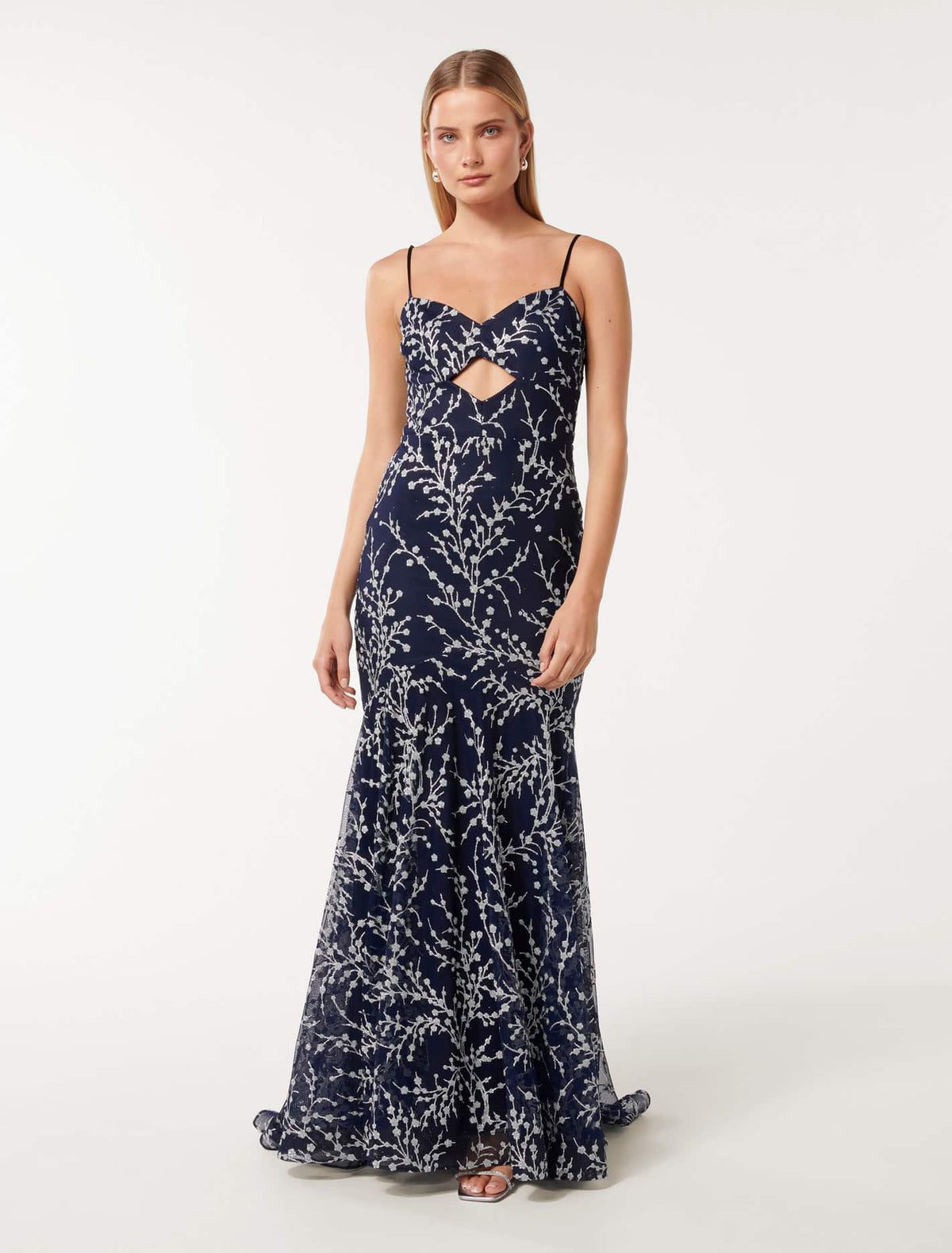 Jodie Embellished Gown Navy/Mint