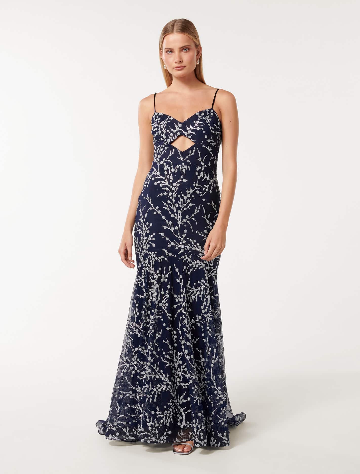 Jodie Embellished Gown Navy/Mint