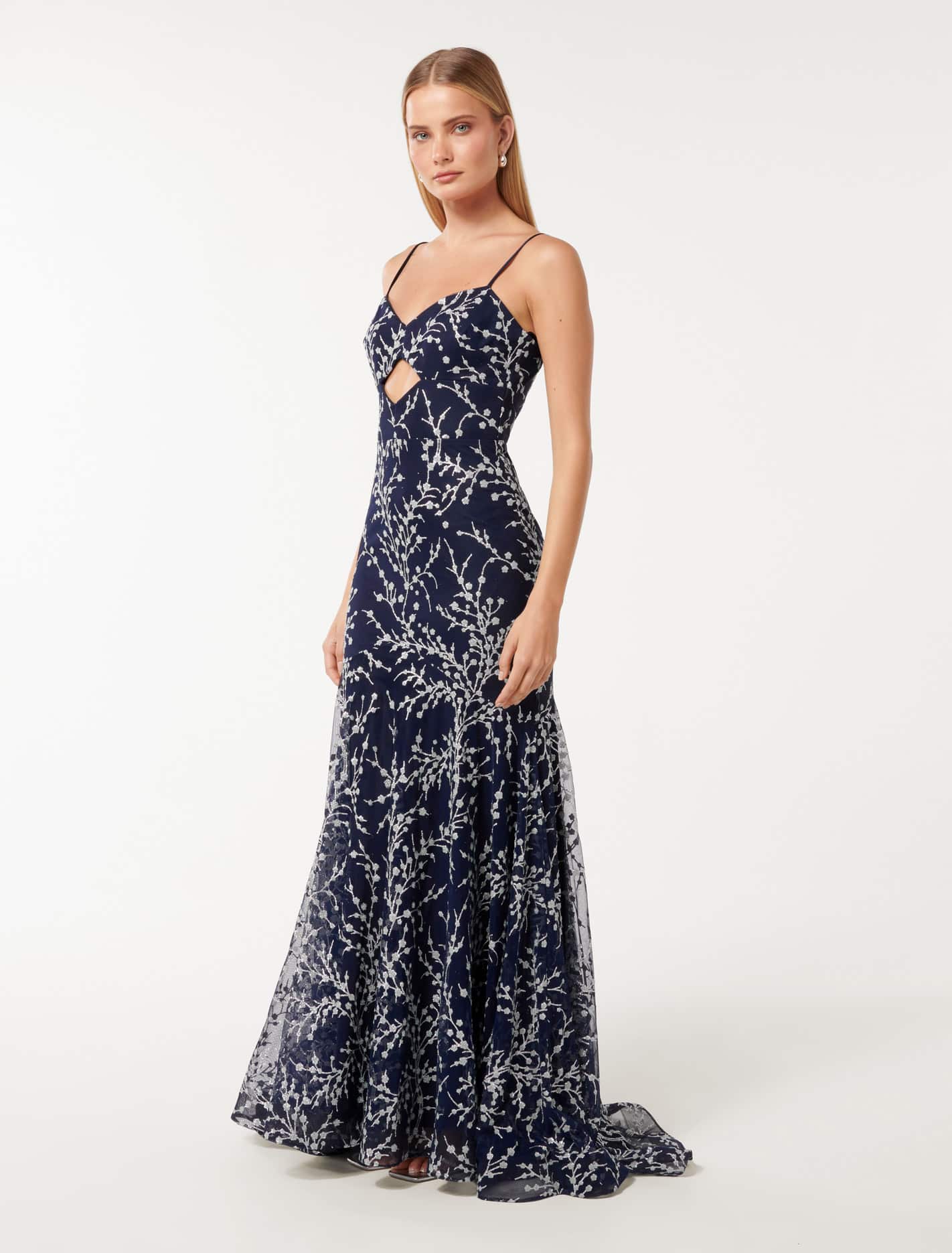Jodie Embellished Gown Navy/Mint