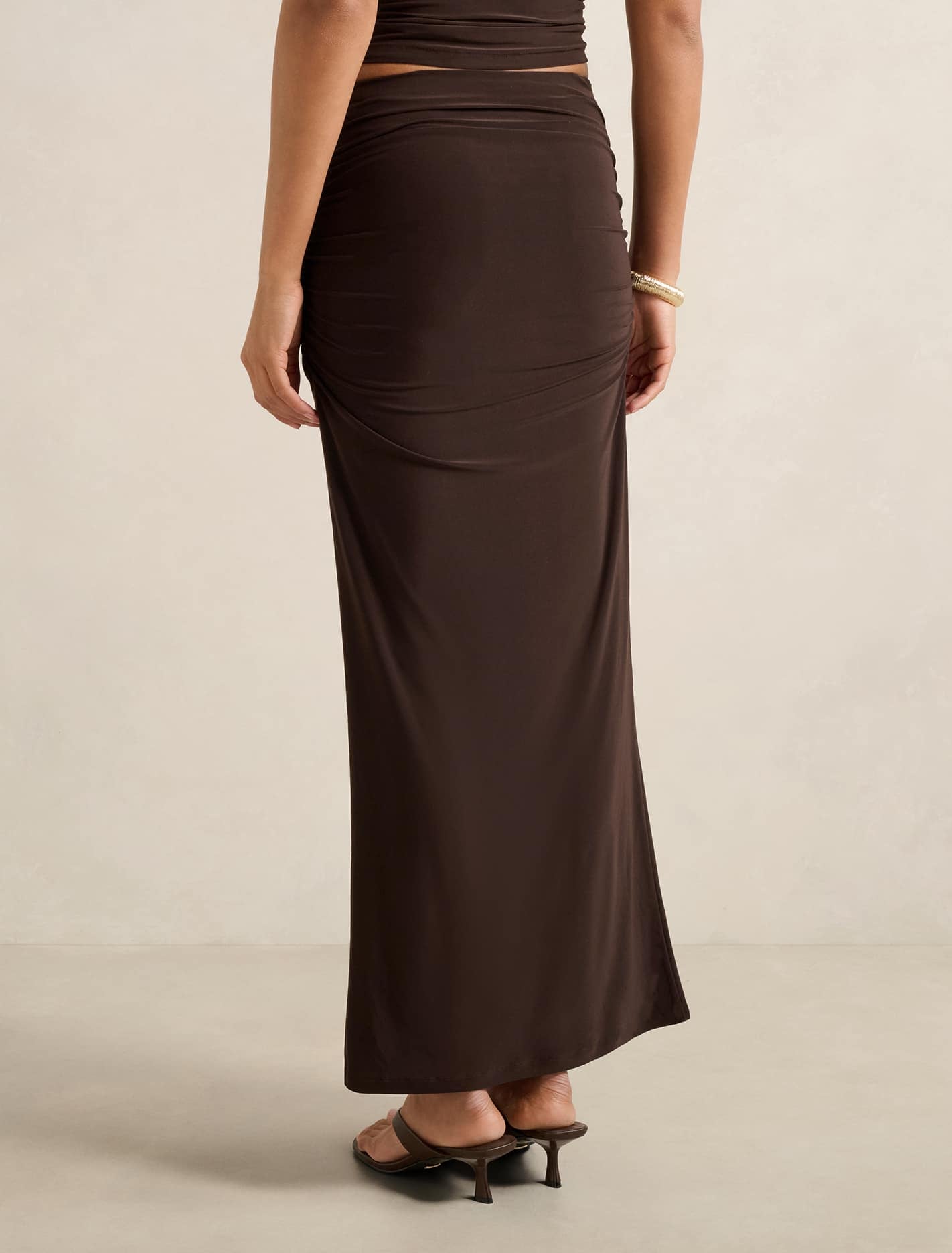 Jazelle Jersey Maxi Skirt Bitter Chocolate Co-ord