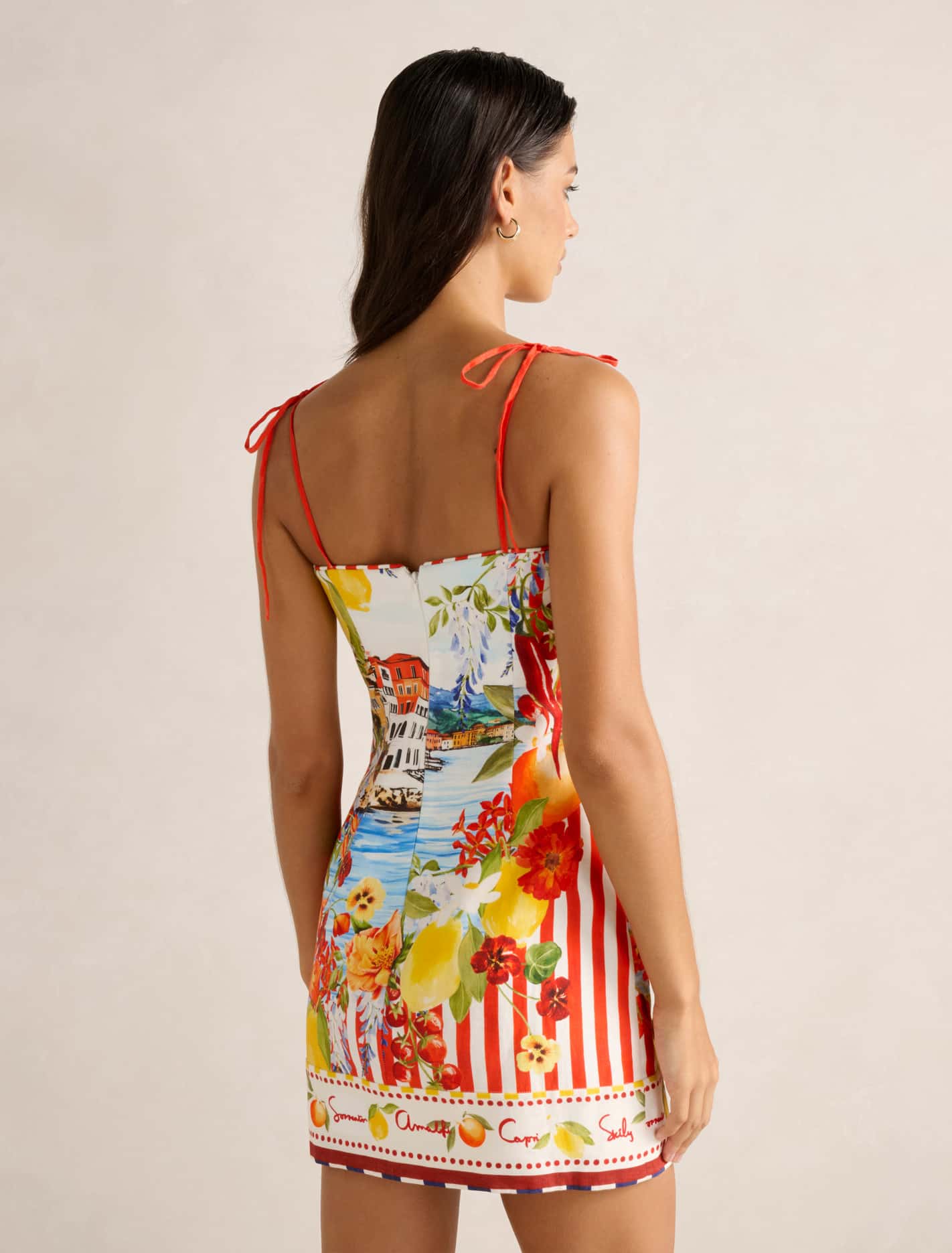 Sierra Printed Mini Dress Tropea Postcard