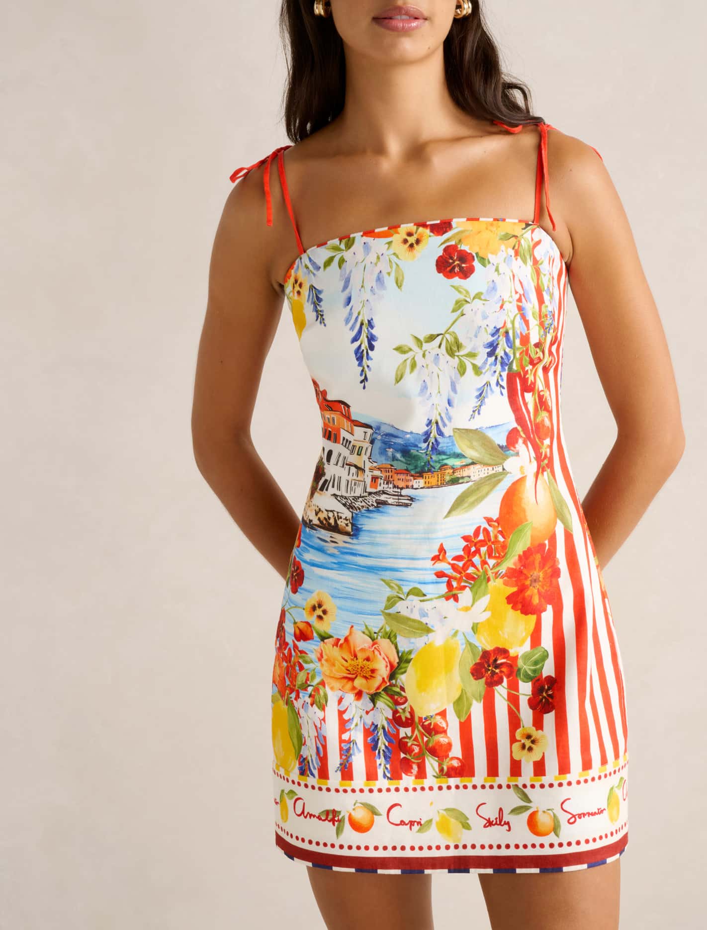 Sierra Printed Mini Dress Tropea Postcard