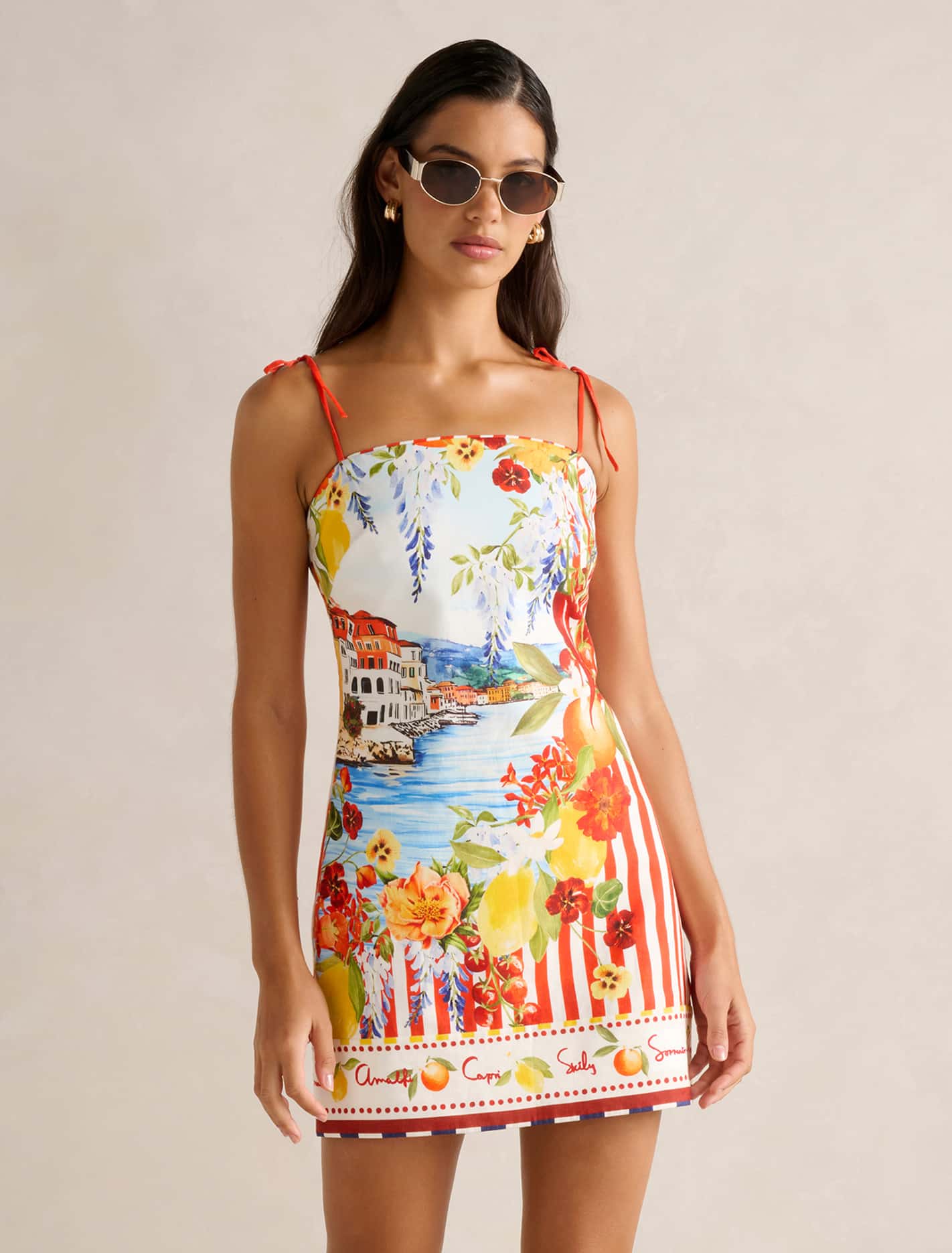 Sierra Printed Mini Dress Tropea Postcard
