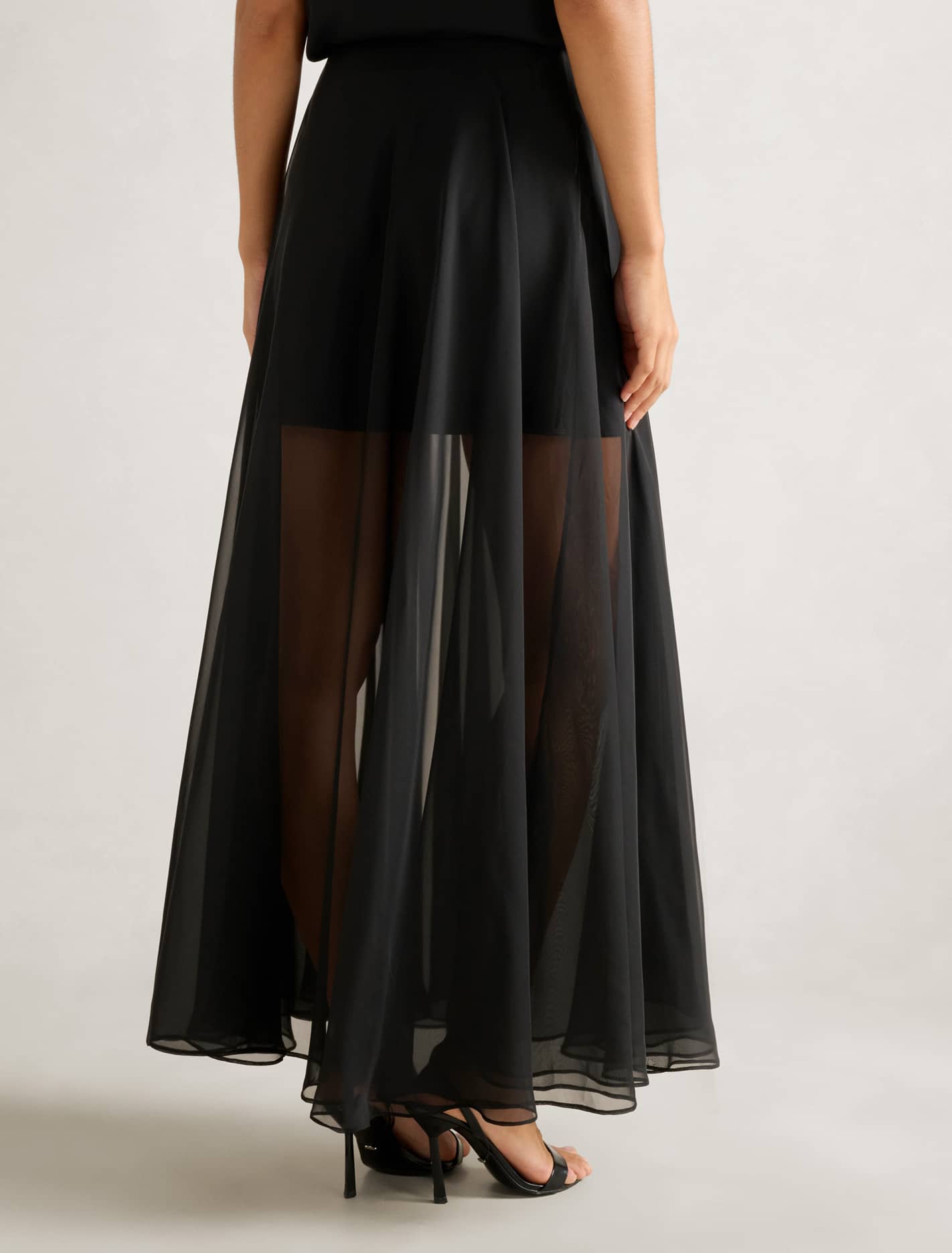 Lisette Sheer Maxi Skirt Black