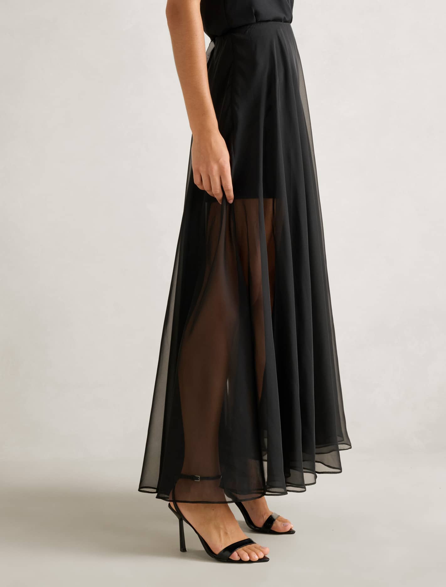 Lisette Sheer Maxi Skirt Black