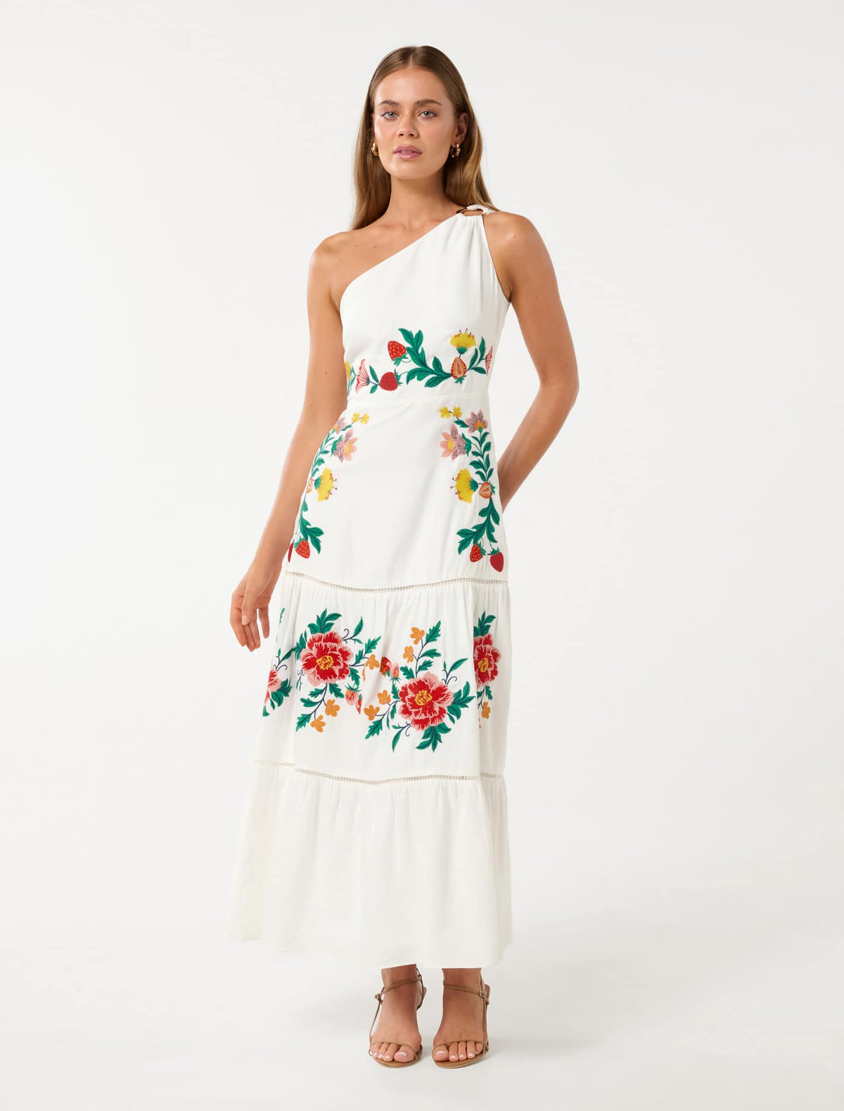 Ollie One Shoulder Maxi Dress Livia Floral