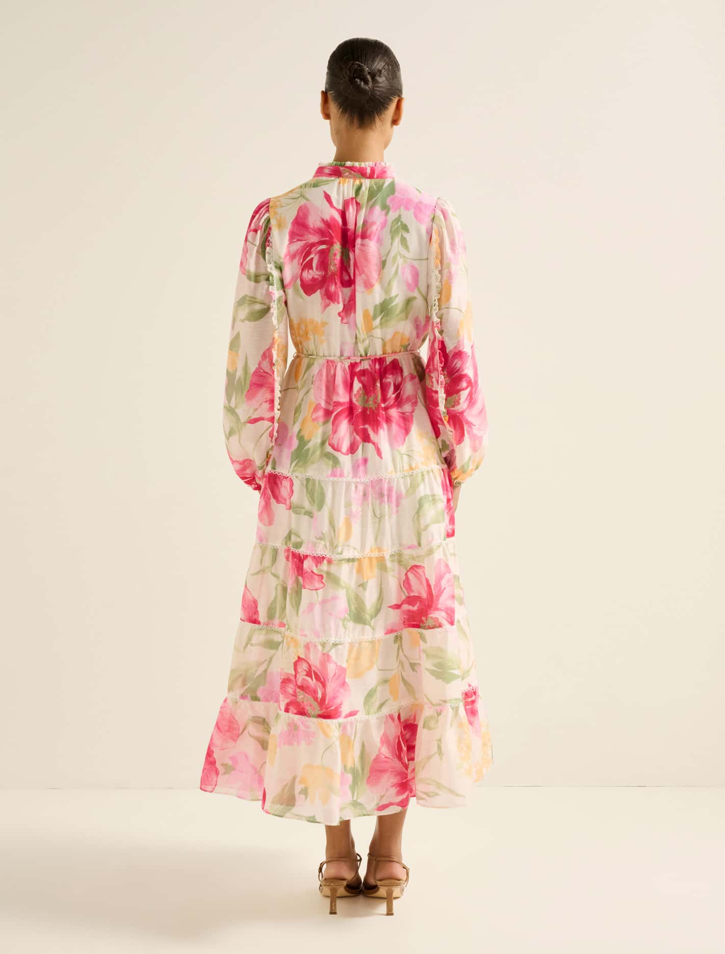 Jessie Button-Down Dress Red Lyell Floral