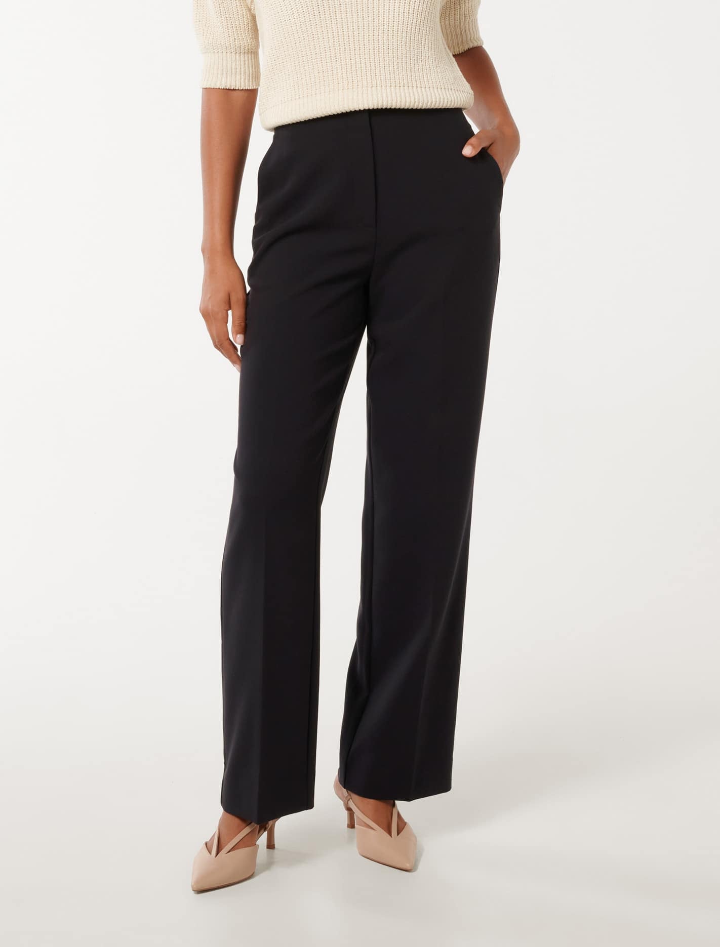 Fiora Straight-Leg Pants Navy