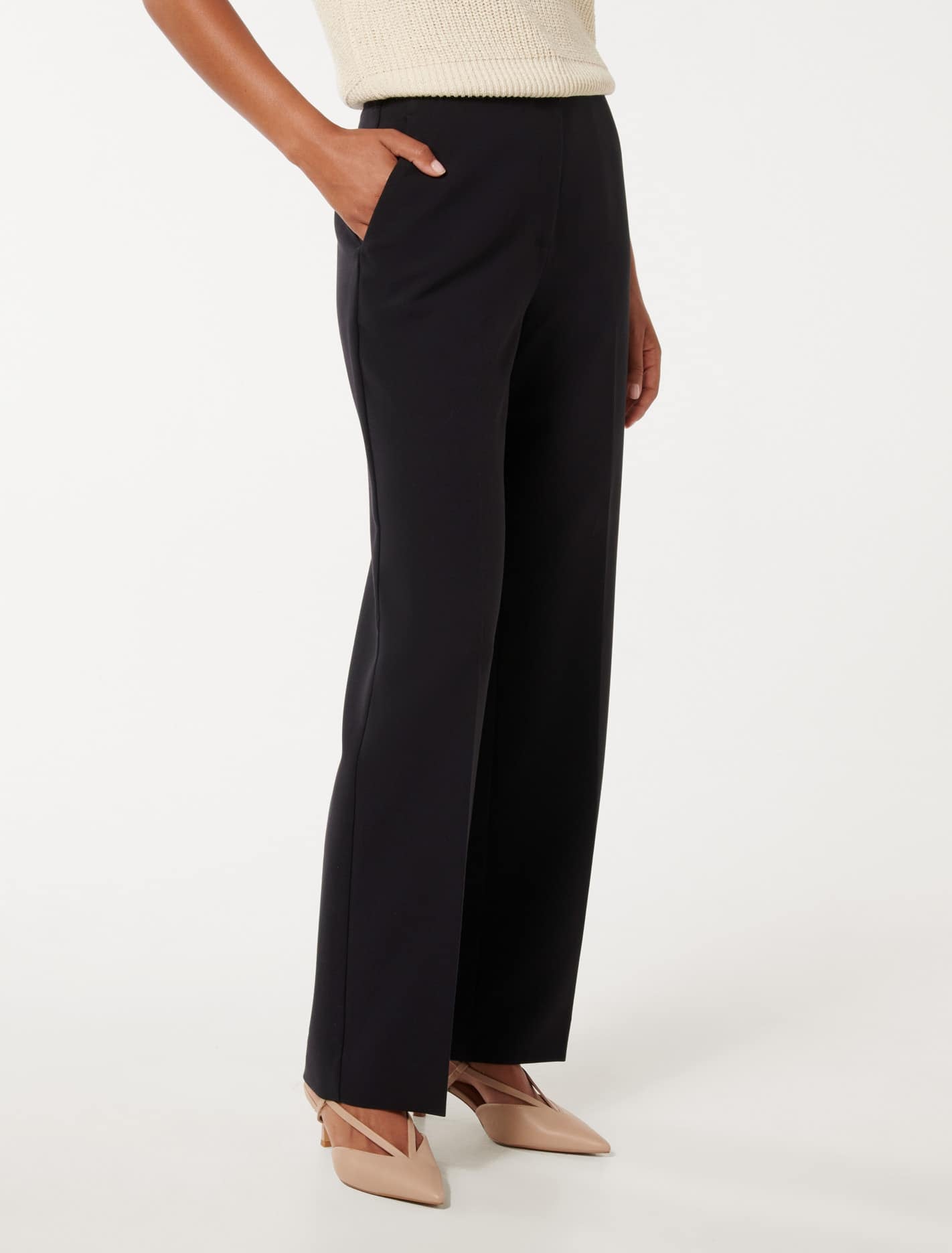 Fiora Straight-Leg Pants Navy