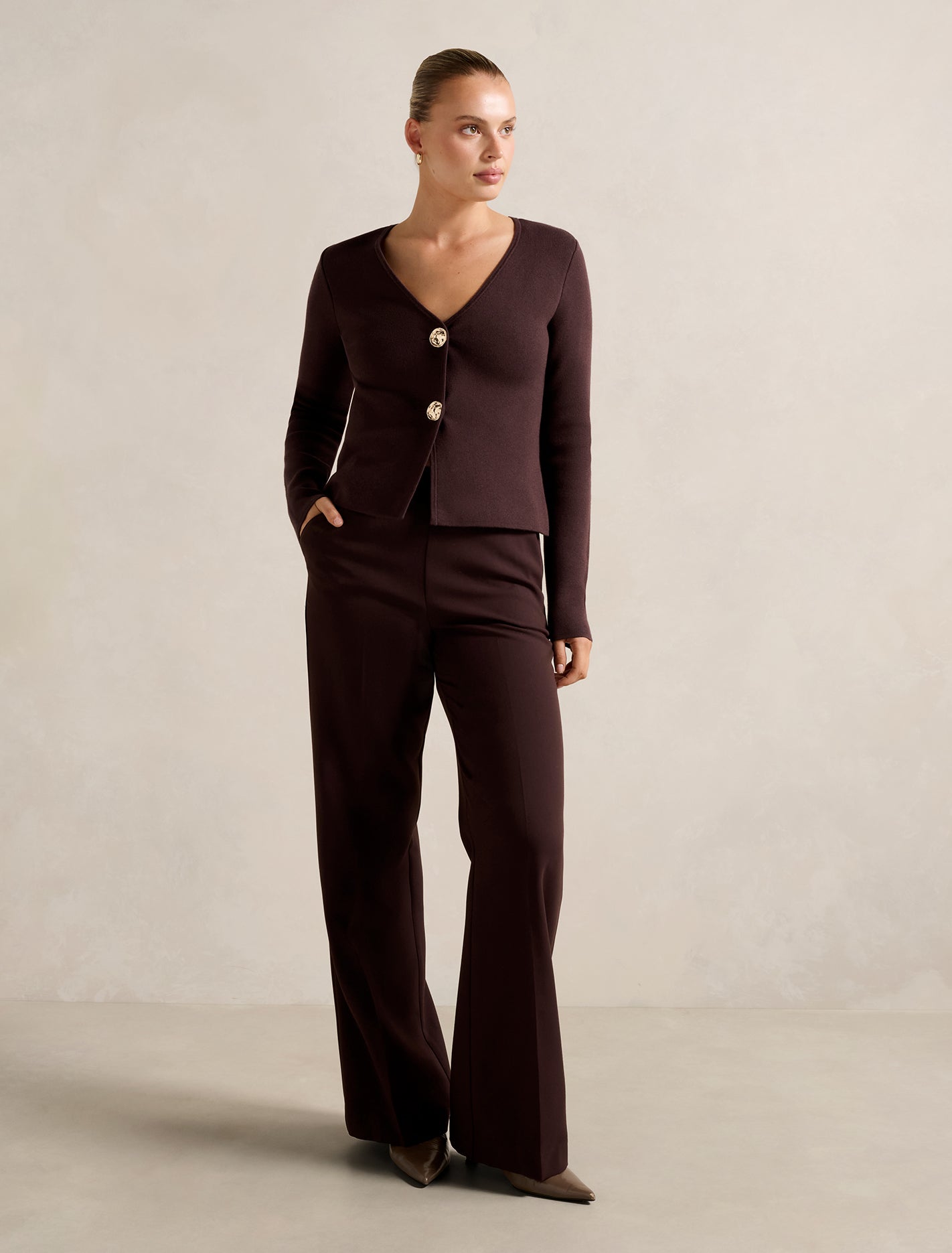 Marissa Wide-Leg Pants Rich Chocolate