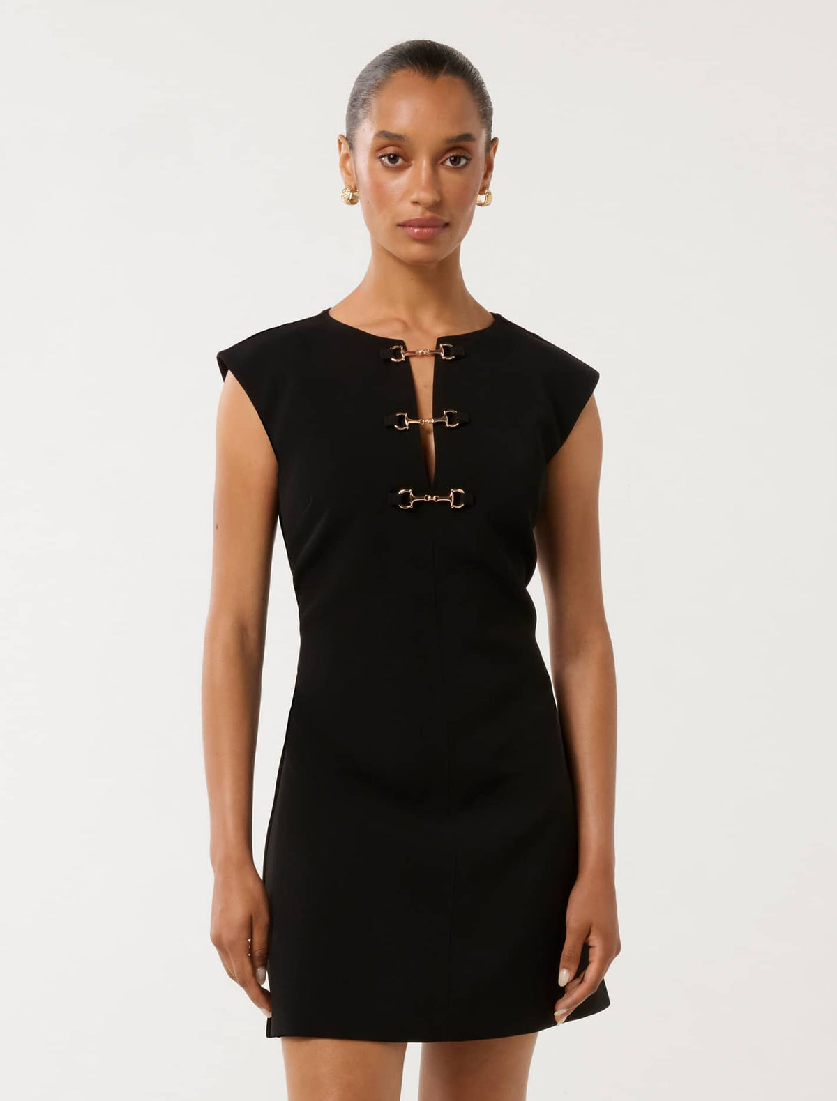 Clover Petite Snaffle Mini Dress Black