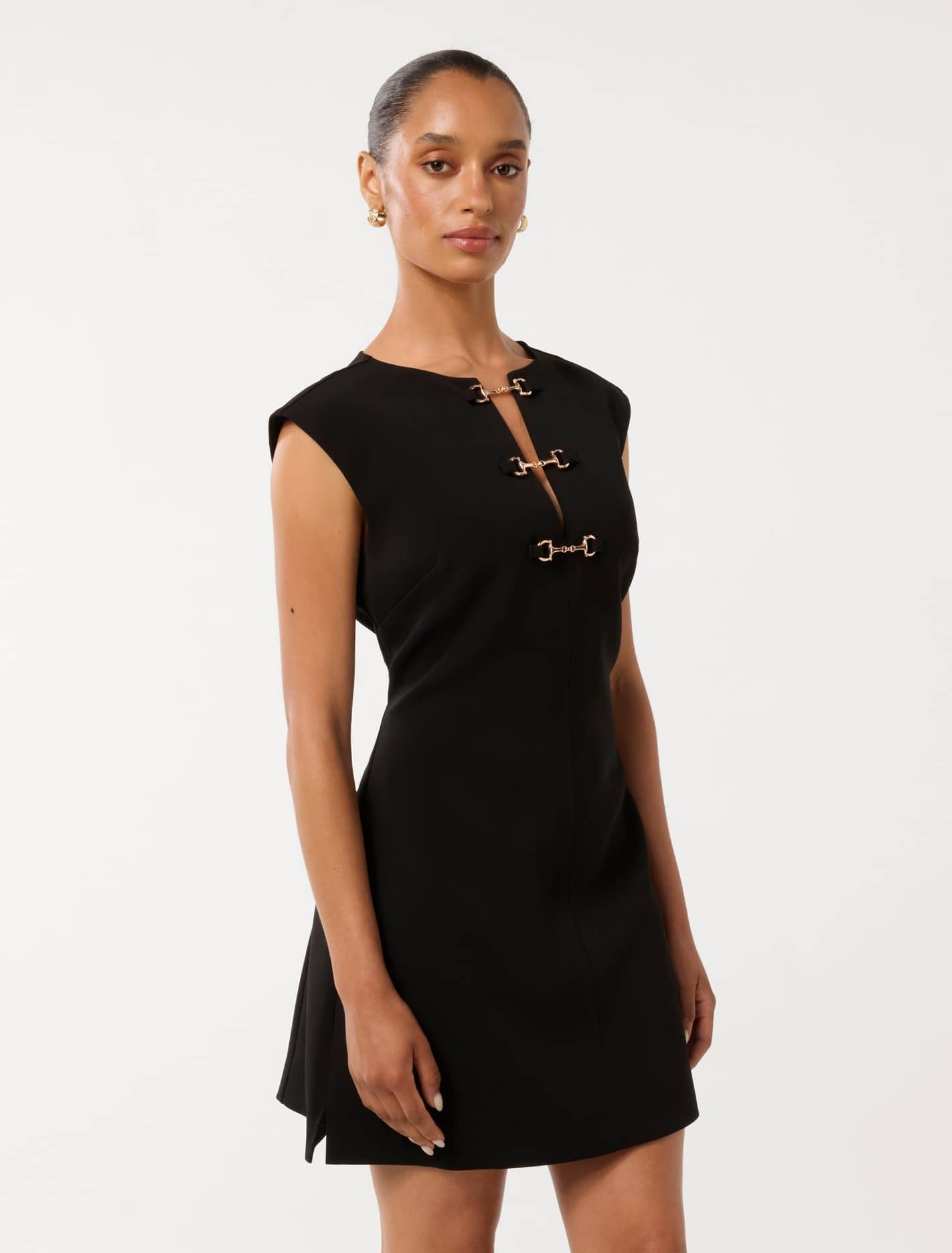 Clover Petite Snaffle Mini Dress Black