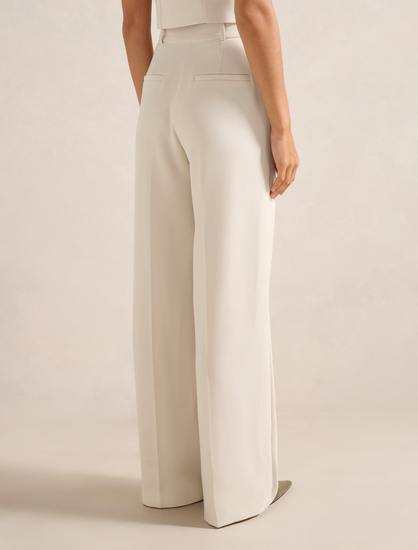 Oaklyn Wide Leg Pants Oat Milk Suit