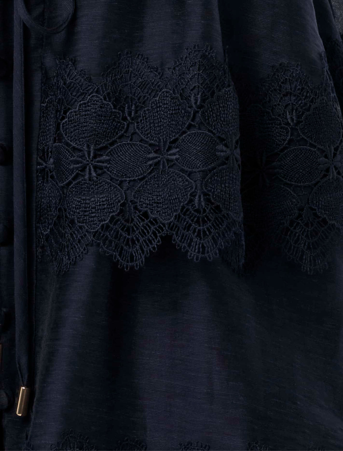 Emmy Petite Lace Trim Mini Dress Navy