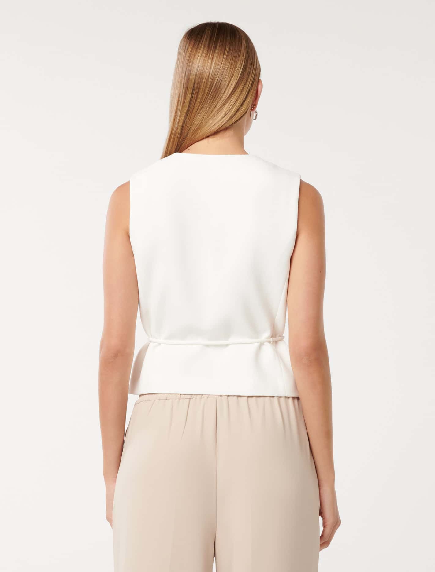 Cari Asymmetrical Waistcoat Porcelain