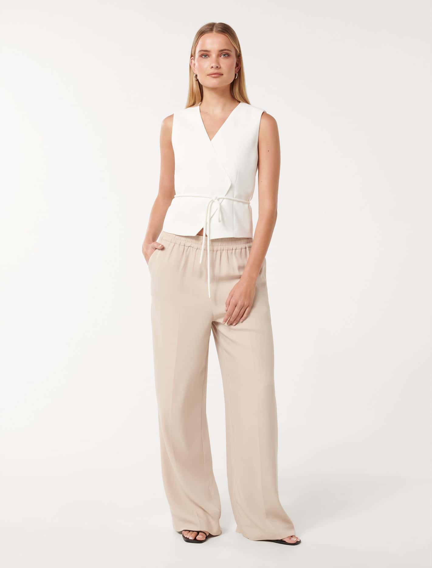 Cari Asymmetrical Waistcoat Porcelain