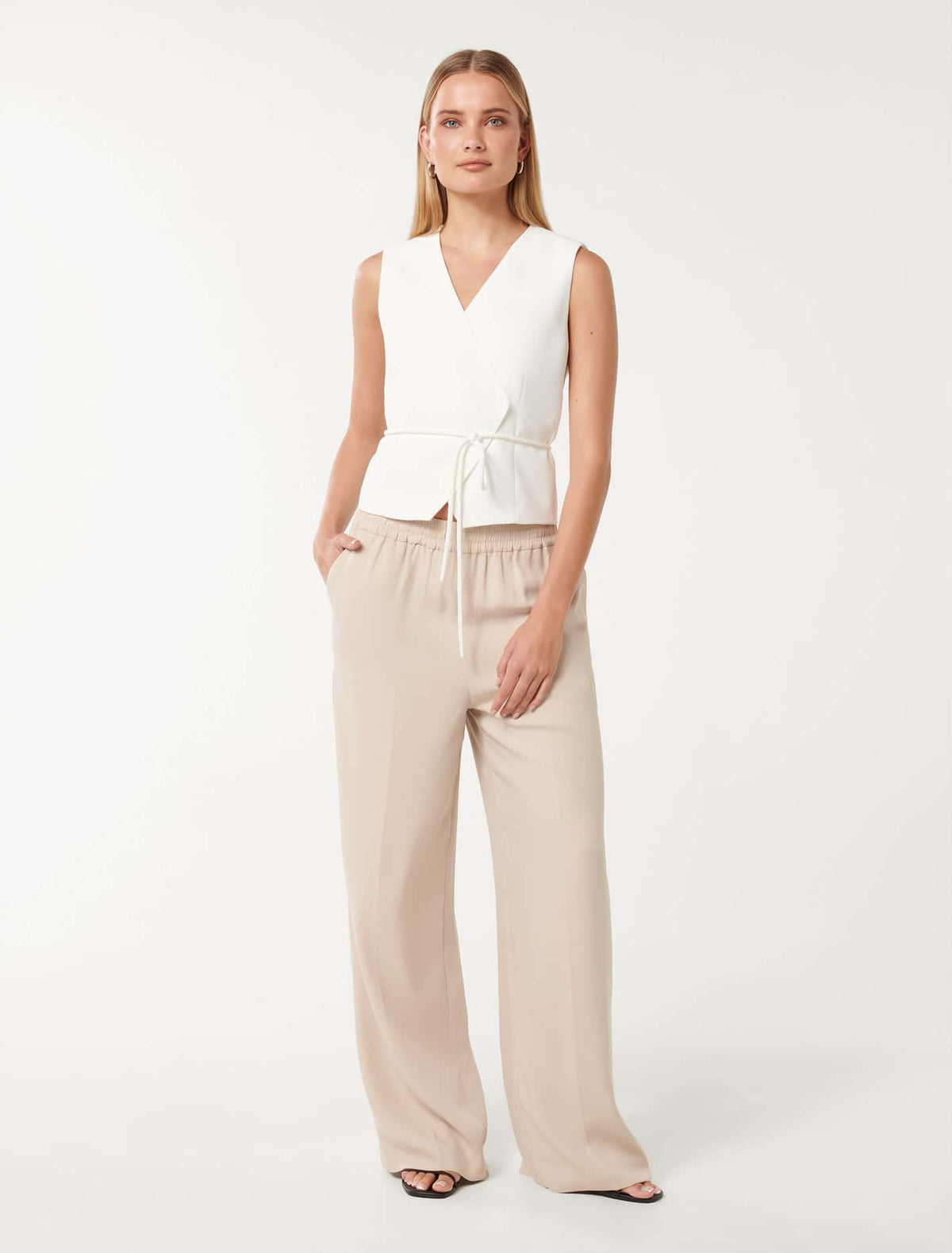 Cari Asymmetrical Waistcoat Porcelain