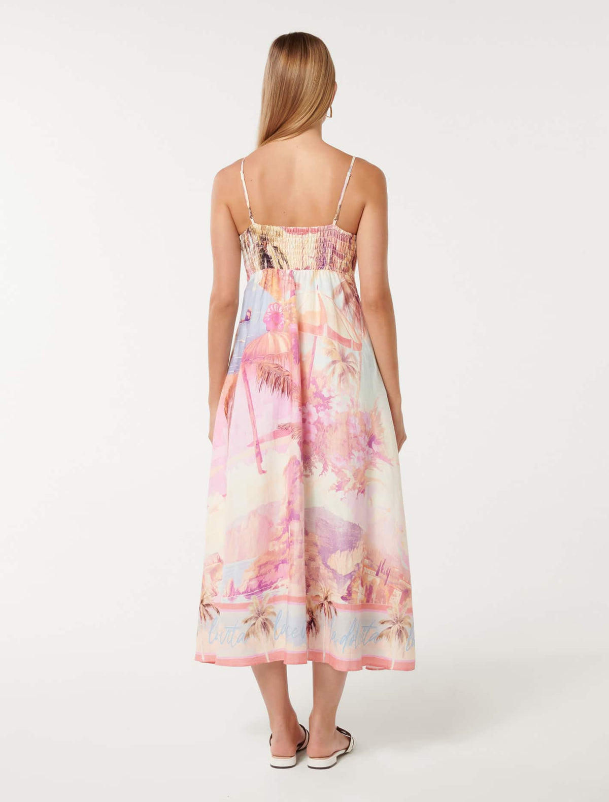 Joanne Linen Midi Dress Italian Holiday
