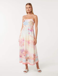 Joanne Linen Midi Dress Italian Holiday