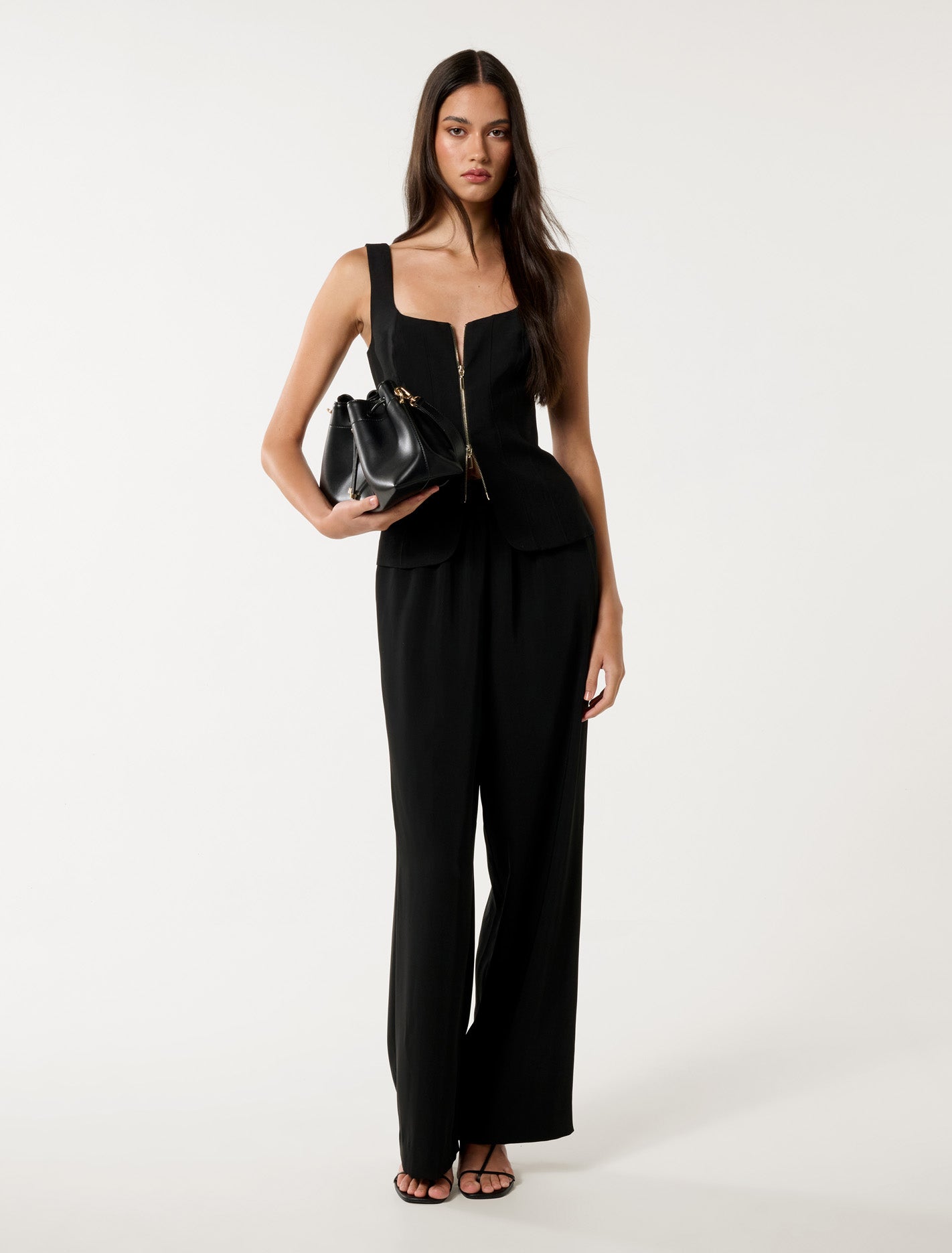 Collins Double Zip Tank Black