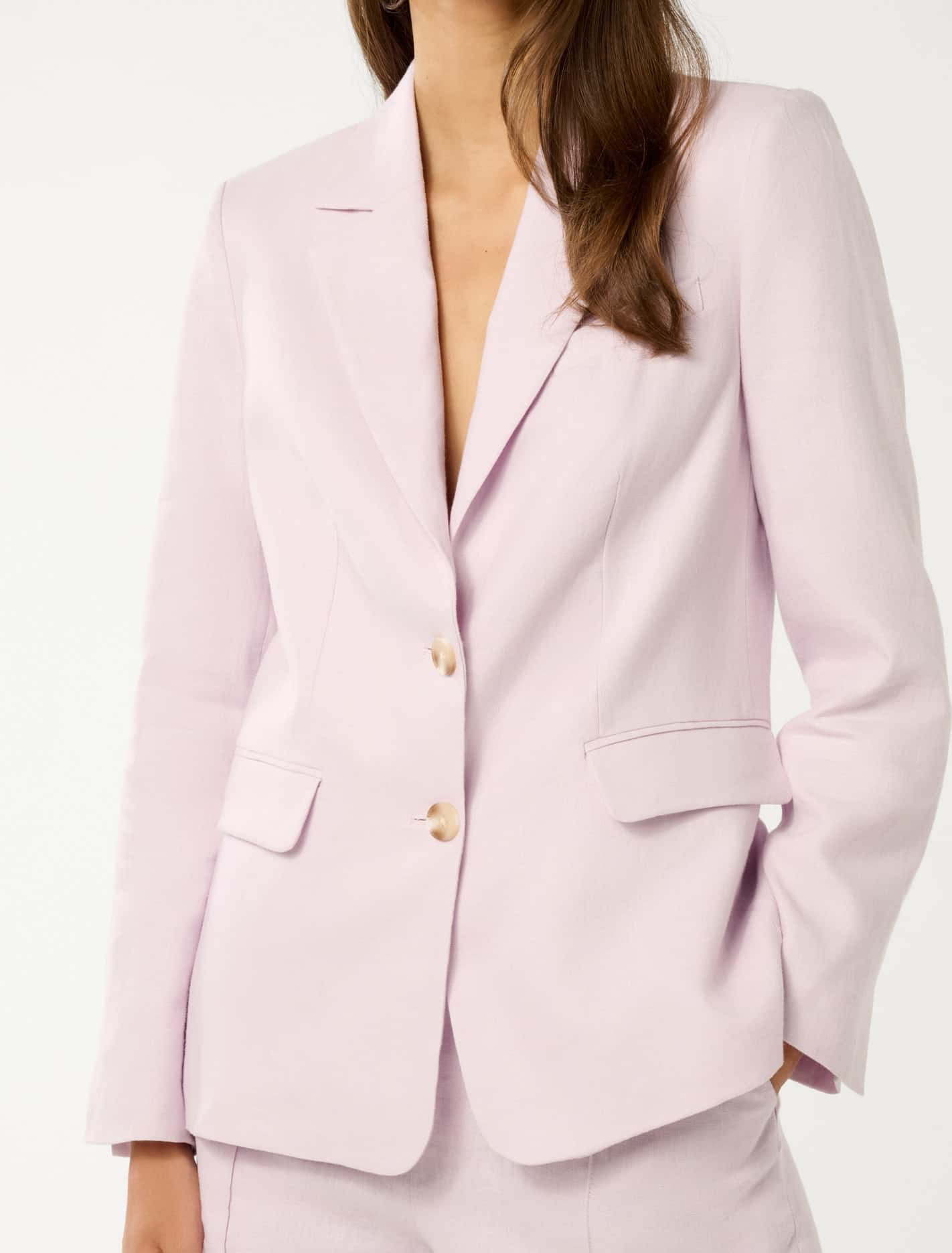 Laura Two Button Linen Blazer Lilac Suit