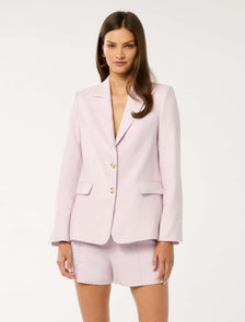 Laura Two Button Linen Blazer Lilac Suit