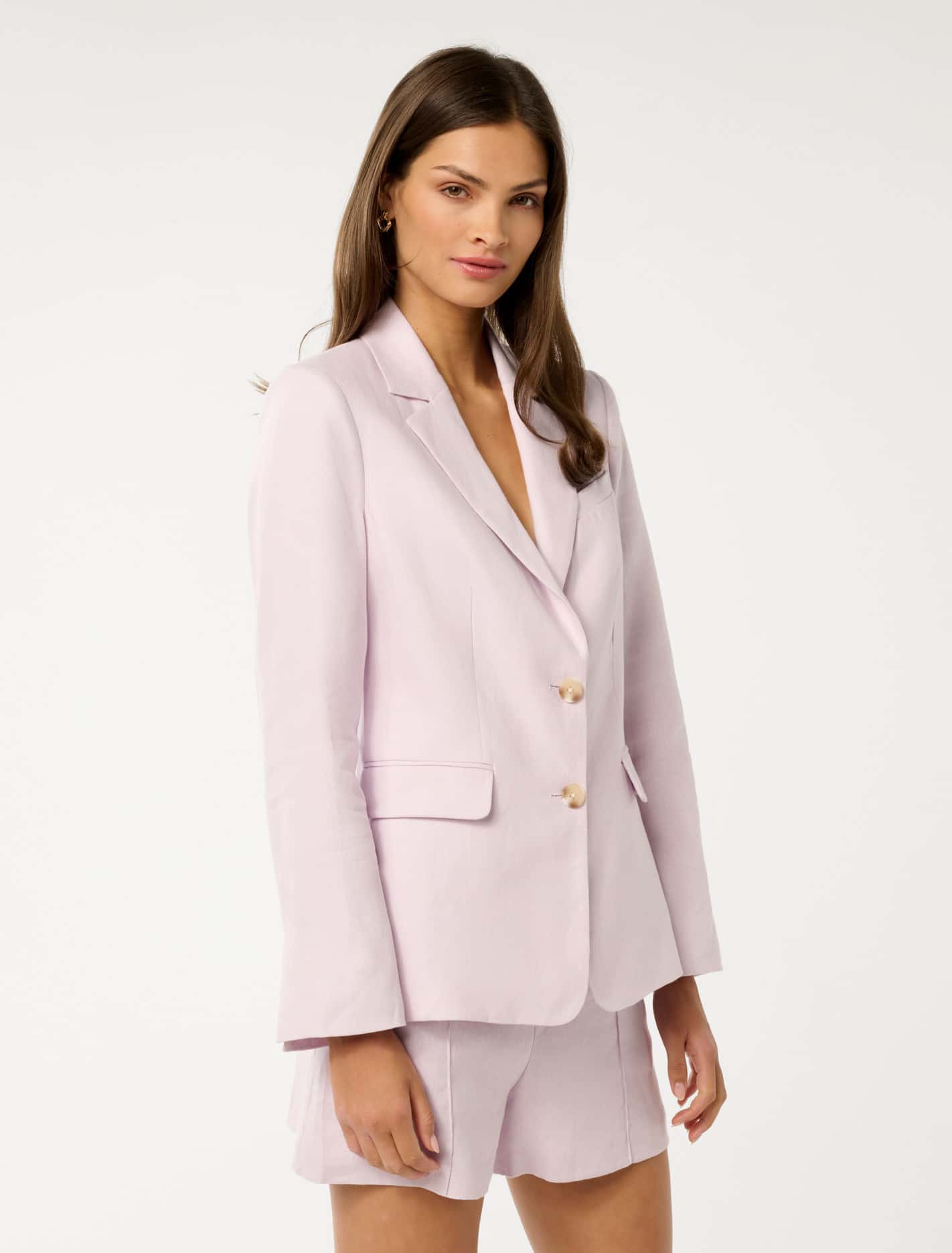 Laura Two Button Linen Blazer Lilac Suit