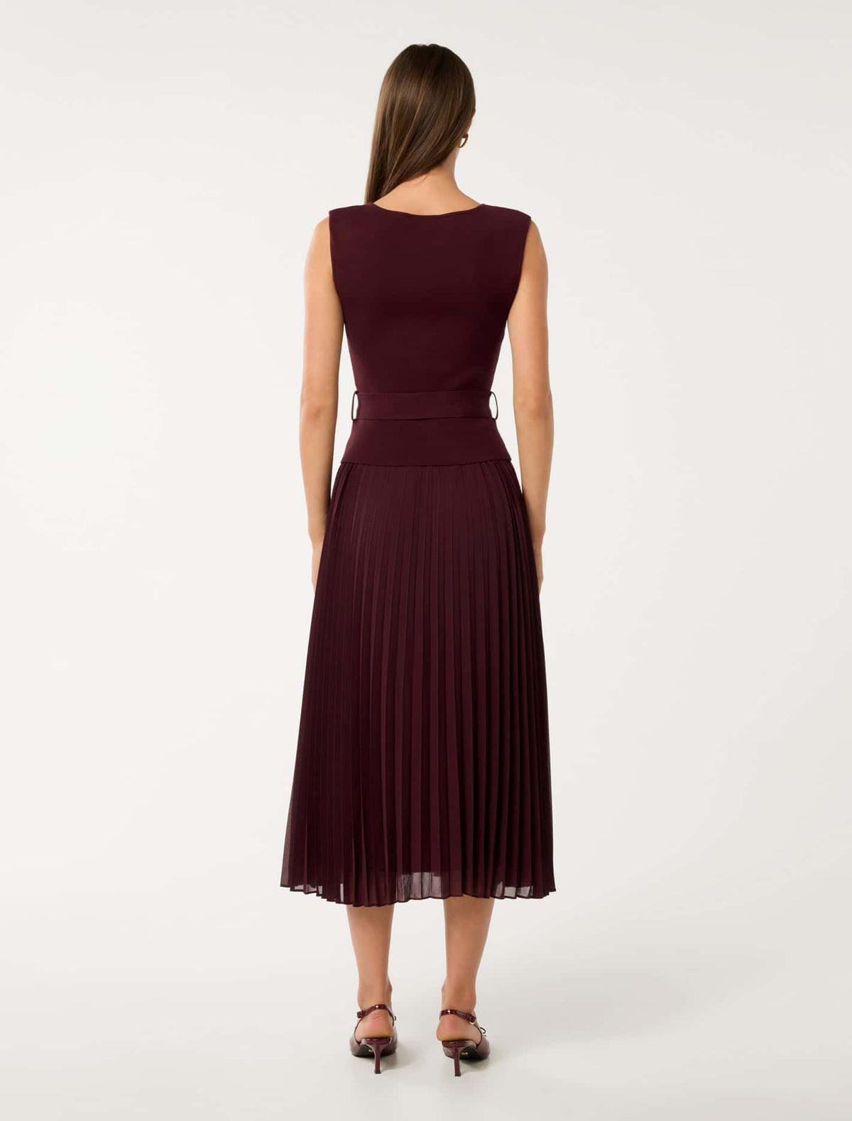 Lelani Pleat Hem Midi Dress Shiraz