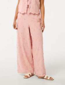 Daisy Petite Broderie Wide Leg Pants Pink Sorbet Co-ord