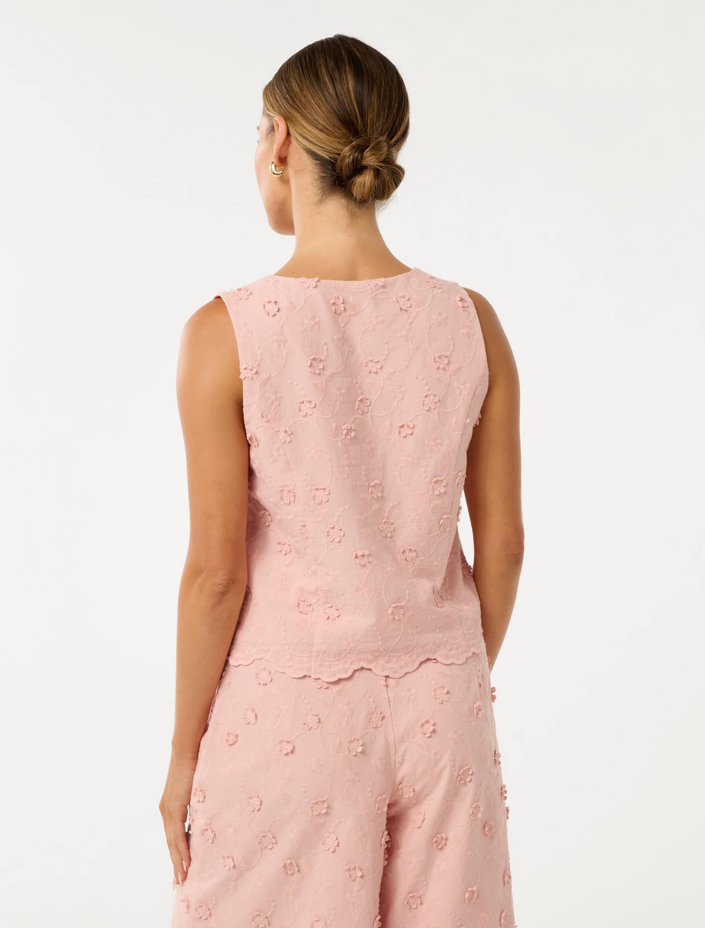 Colette Petite Broderie Top Pink Sorbet Co-ord