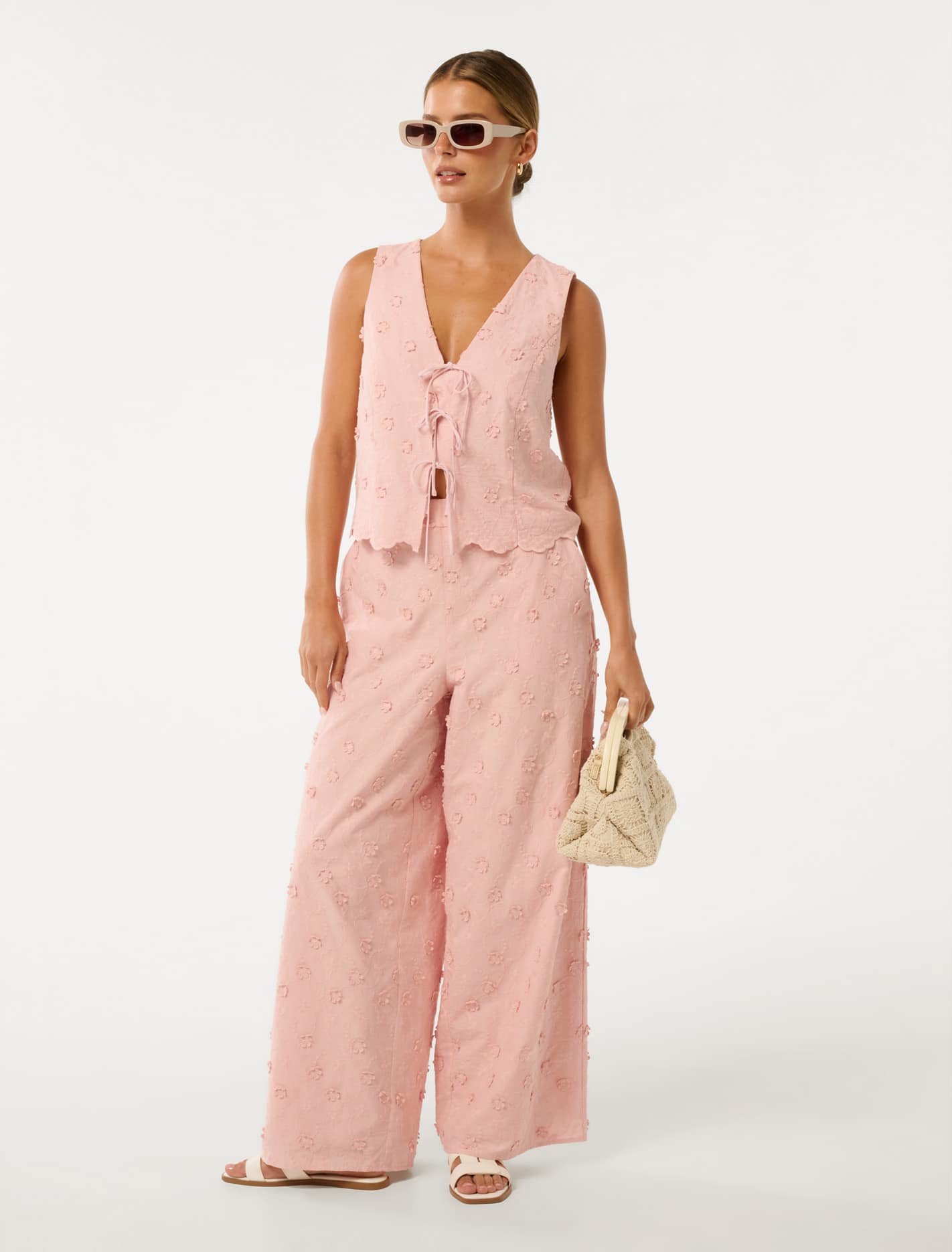 Colette Petite Broderie Top Pink Sorbet Co-ord