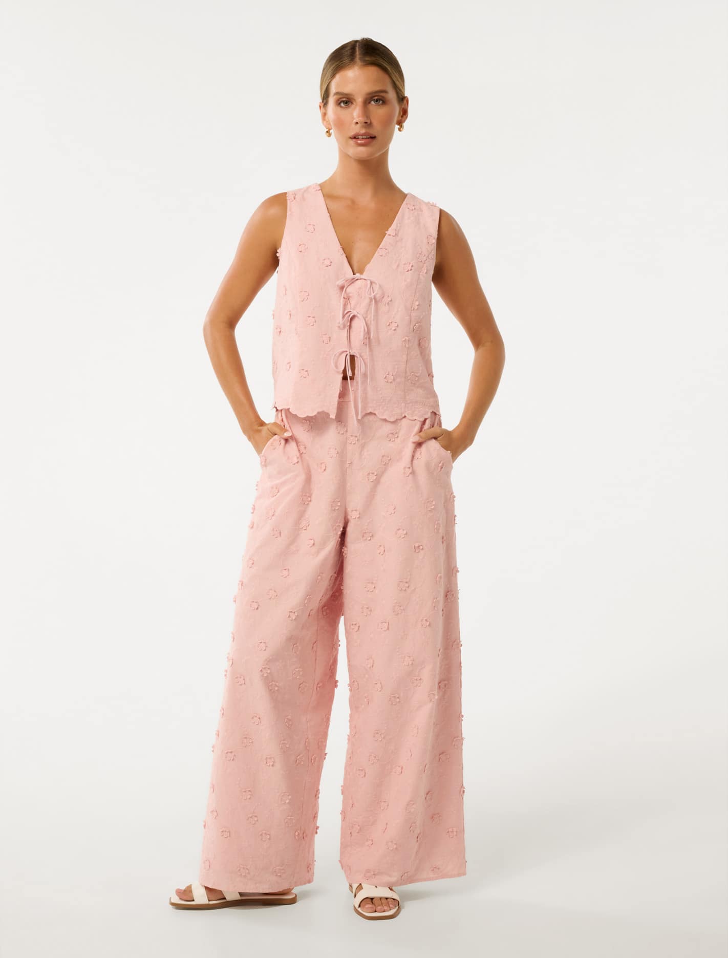 Colette Petite Broderie Top Pink Sorbet Co-ord
